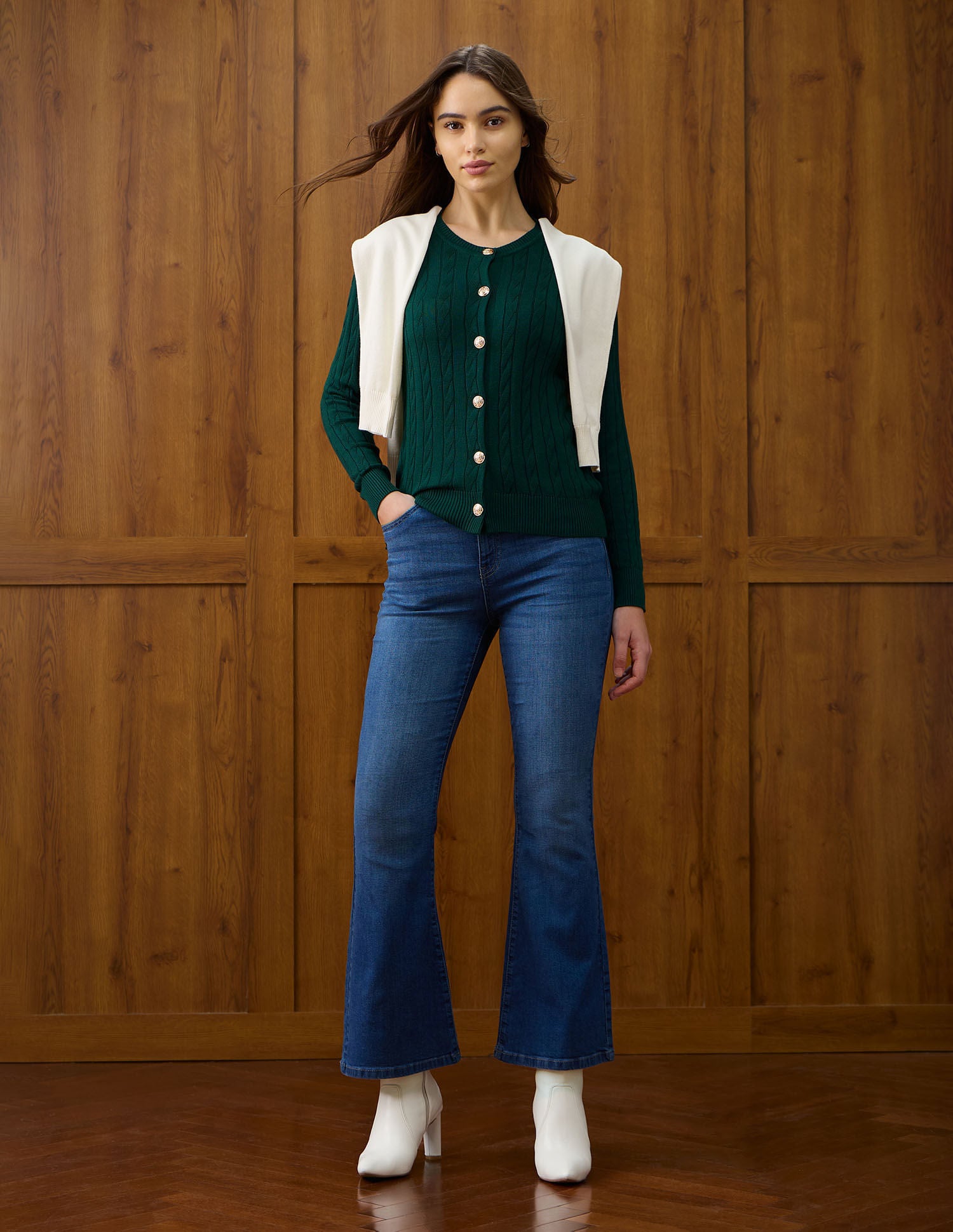 Patterned Knit Regular Fit Sweater Green - U.S. POLO ASSN. | Large