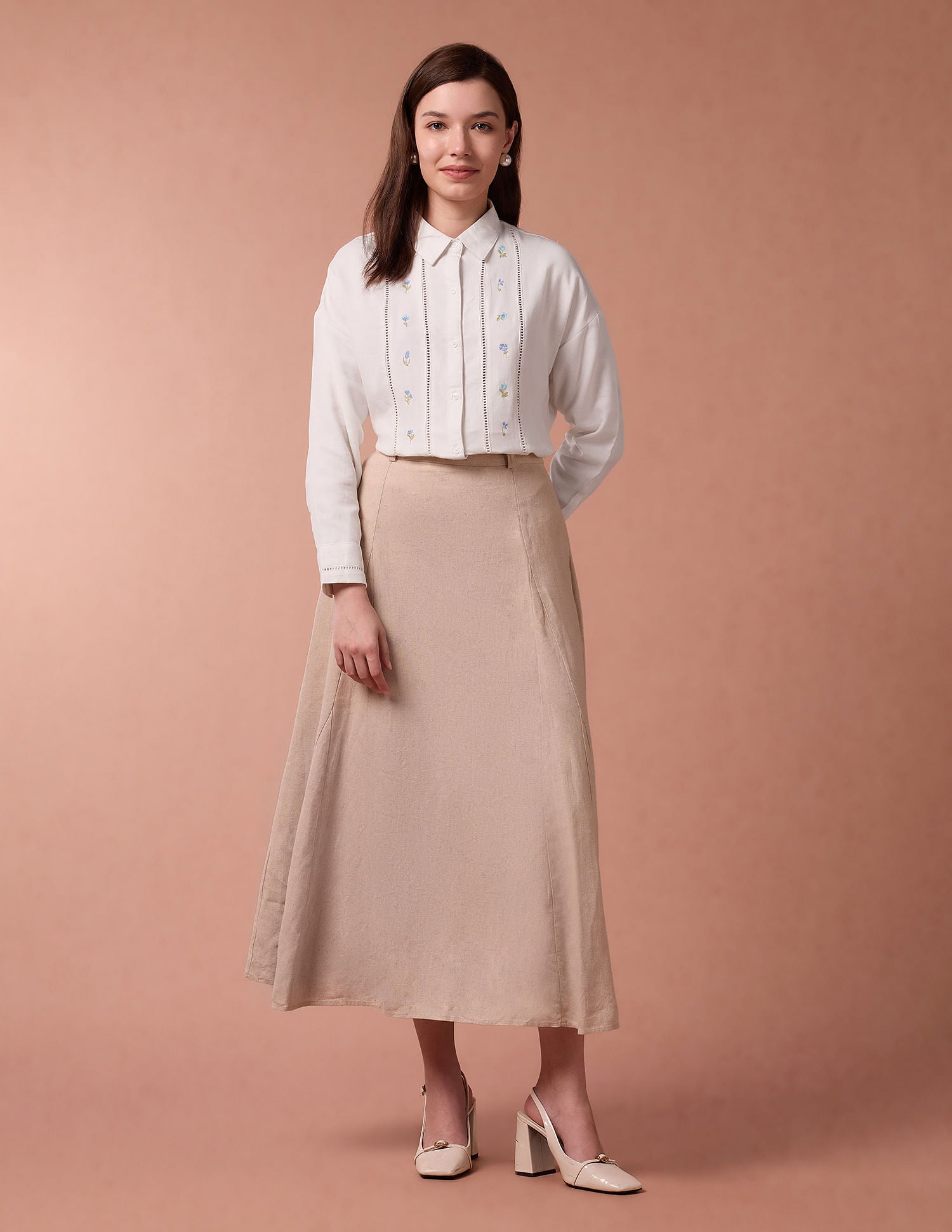 Embroidery Ladder Lace  Shirt White - U.S. POLO ASSN. | Large