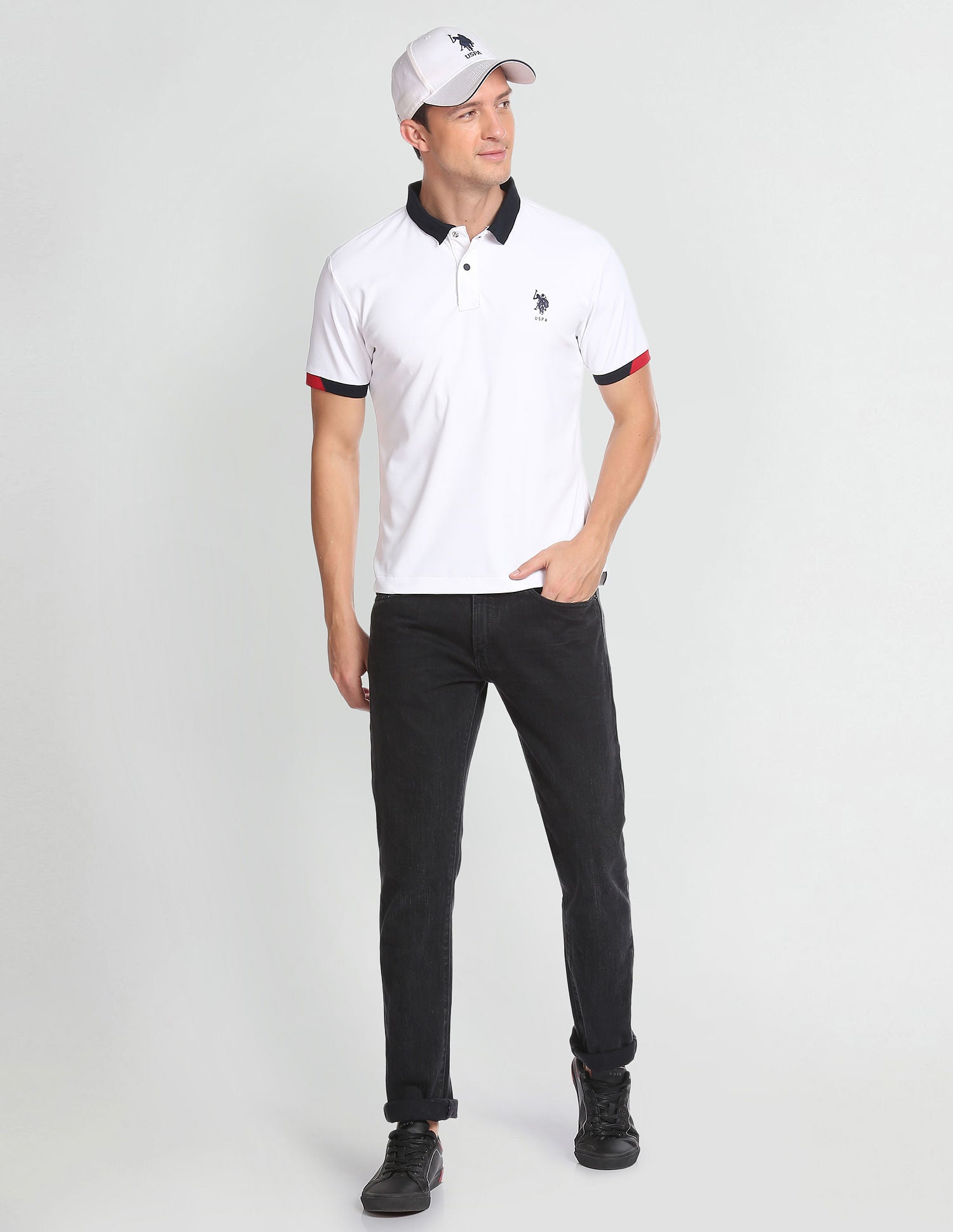 Solid Slim Fit Polo Shirt White - U.S. POLO ASSN. | Large