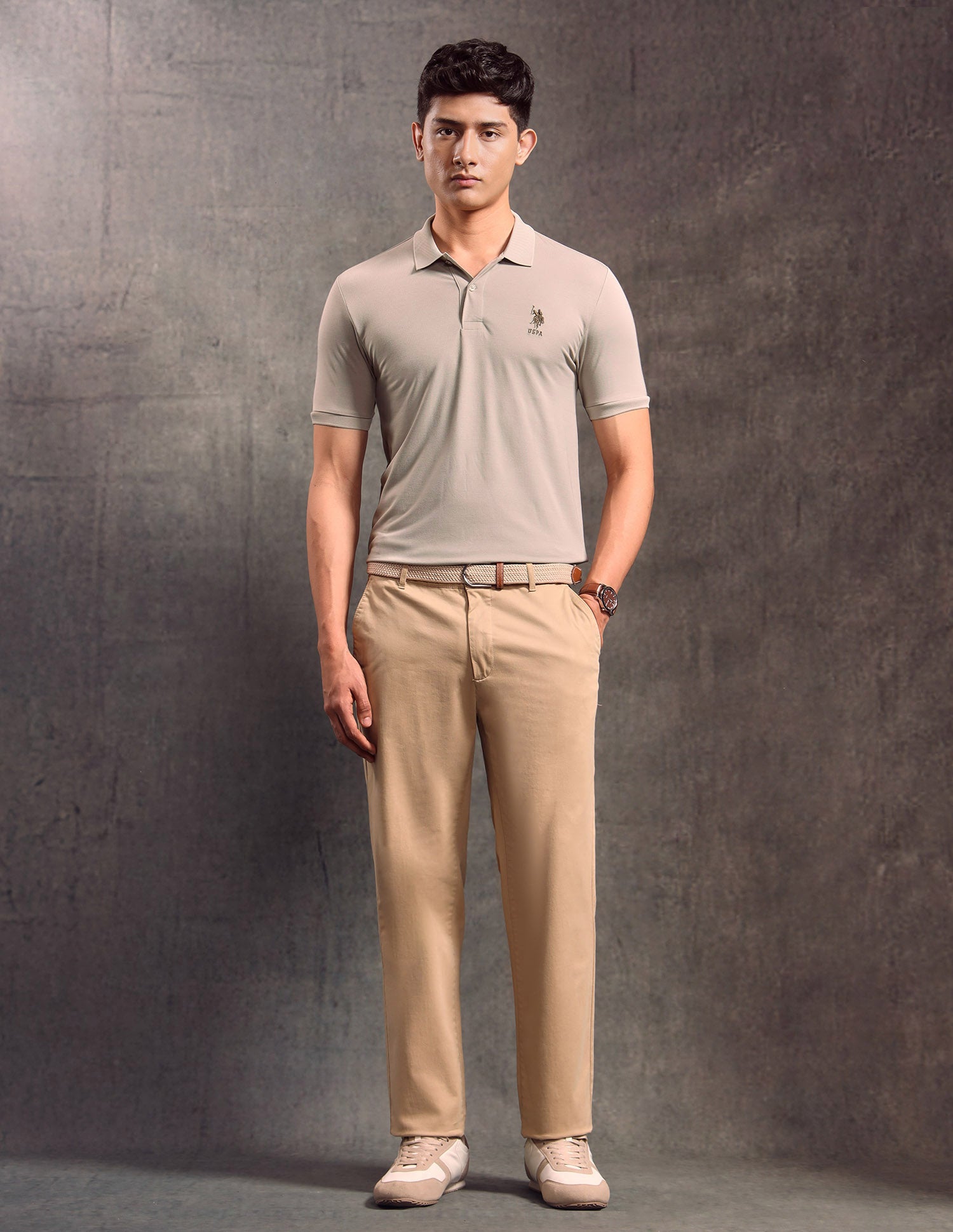 Solid Regular Fit Polo shirt Light Grey - U.S. POLO ASSN. | Large