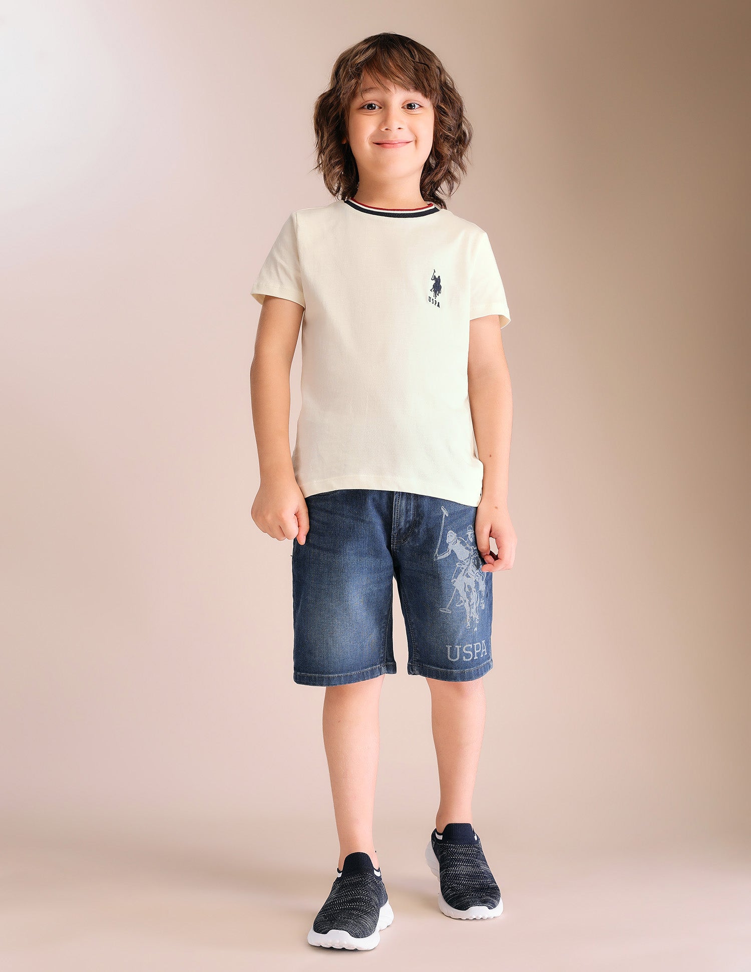 Boys Regular Fit Pure Cotton T-Shirt White - U.S. POLO ASSN. | Large