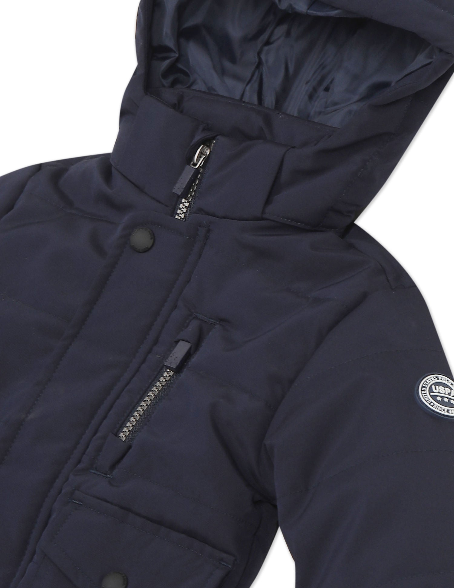 Long Sleeve Solid Hooded Jacket Navy - U.S. POLO ASSN. | Large