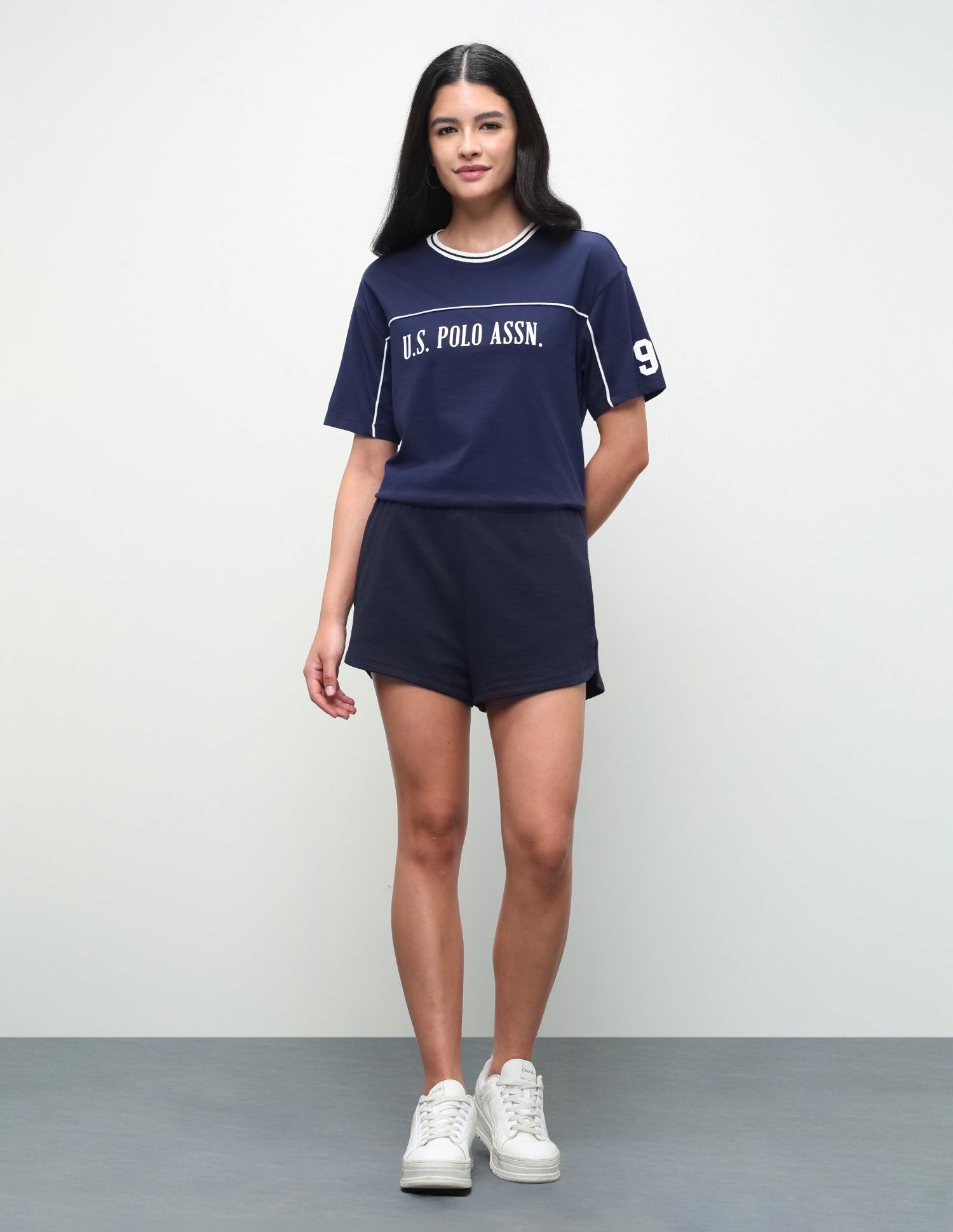 Brand Printed Regular Fit T-Shirt Navy - U.S. Polo Assn. India | Large