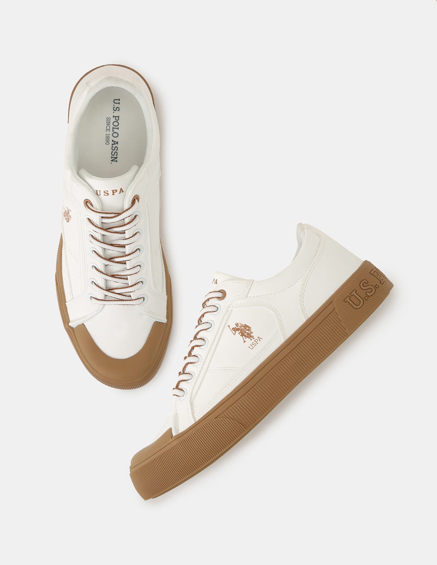 Men Ruben 2.0 Colour Blocked Sneakers Off White - U.S. Polo Assn. India | Large