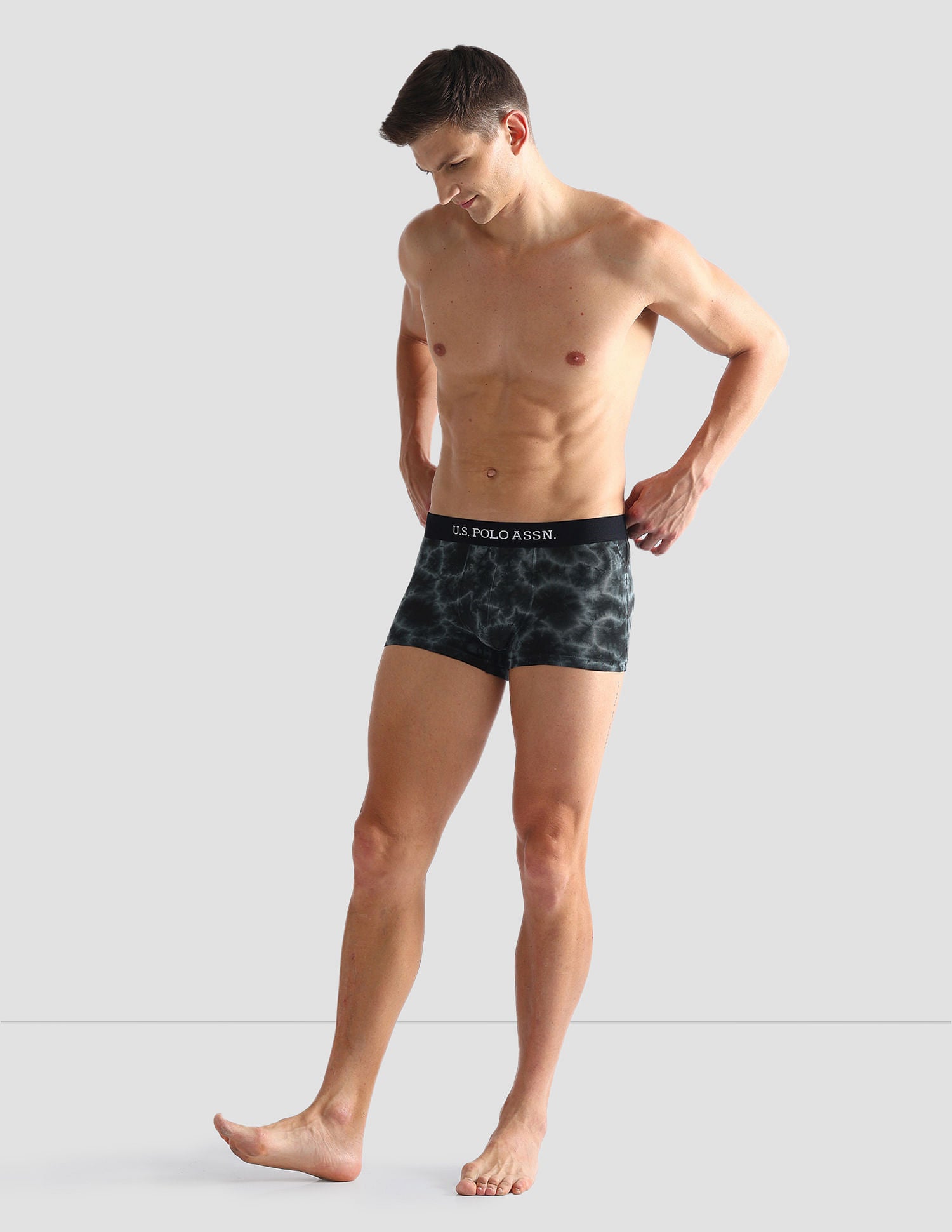 Cotton Stretch Antibacterial OET03 Trunks - Pack Of 1 Black - U.S. POLO ASSN. | Large