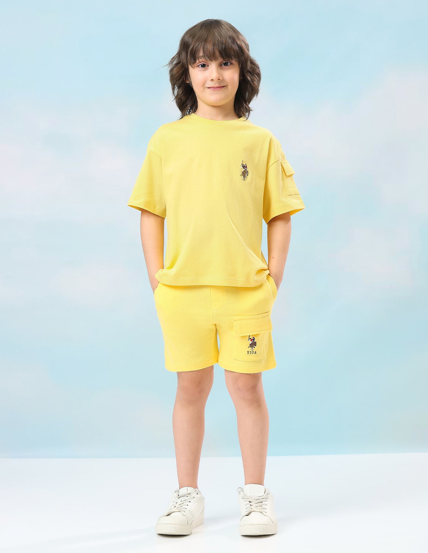 Solid Oversized Fit T-Shirt Yellow - U.S. Polo Assn. India | Large