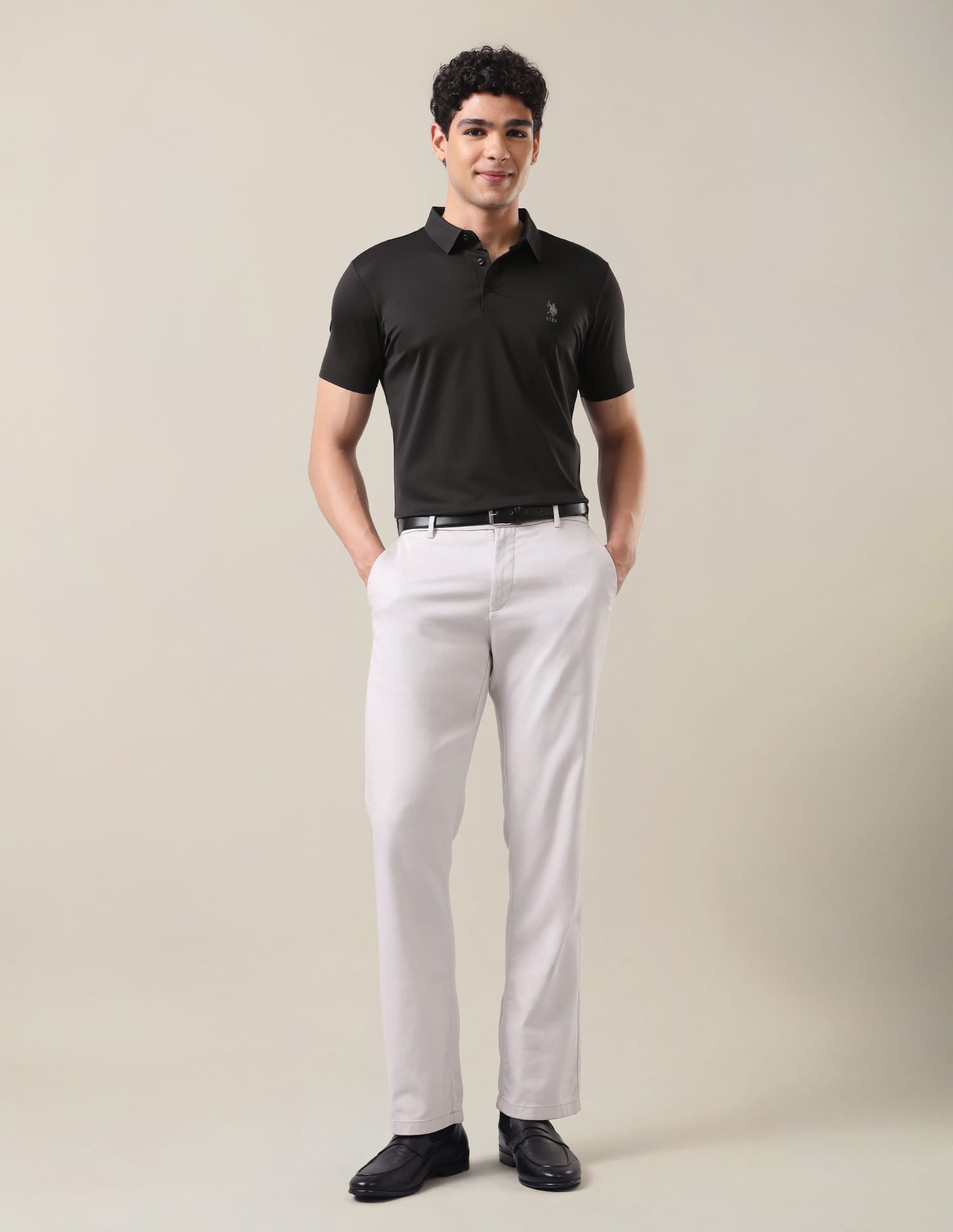 Solid Slim Fit Polo Shirt Dark Brown - U.S. Polo Assn. India | Large