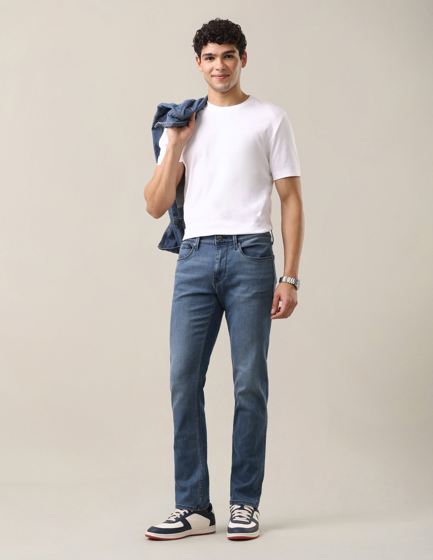 Brandon Slim-Tapered Fit Blue Jeans Mid Blue - U.S. Polo Assn. India | Large