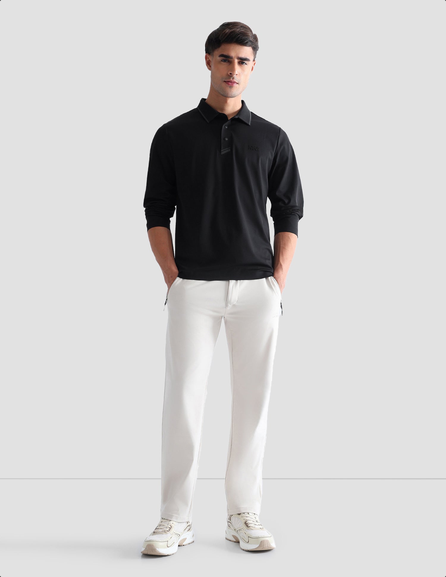 Solid Regular Fit Active Polo Shirt Black - U.S. Polo Assn. India | Large