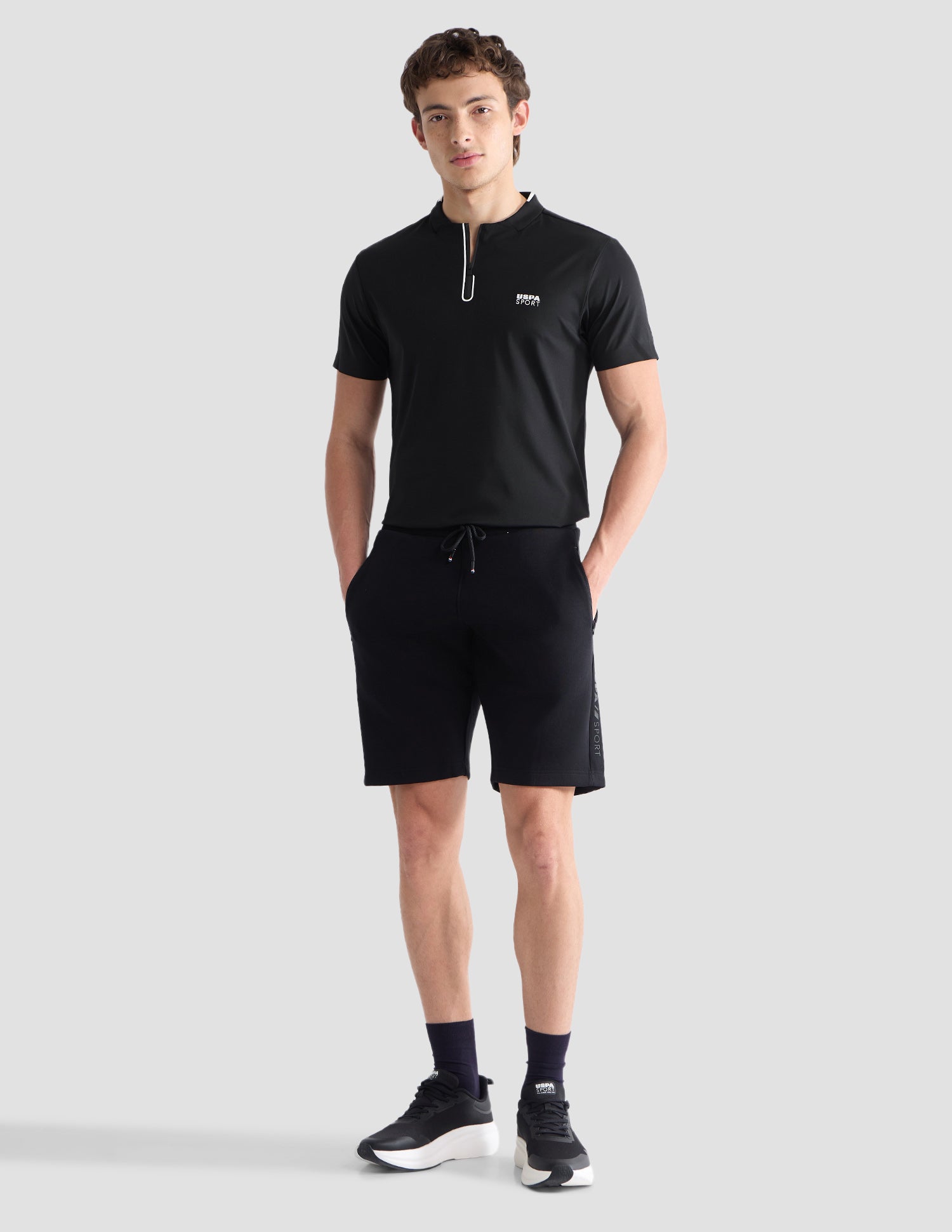 Solid Slim Fit Active Polo Shirt Black - U.S. Polo Assn. India | Large