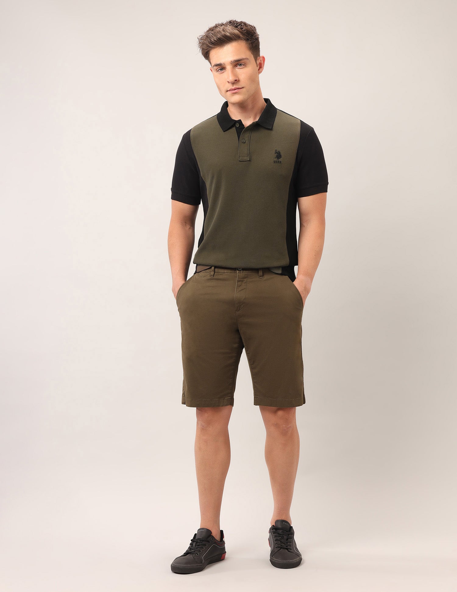 Pure Cotton Outdoor Polo Shirt Olive - U.S. Polo Assn. India | Large