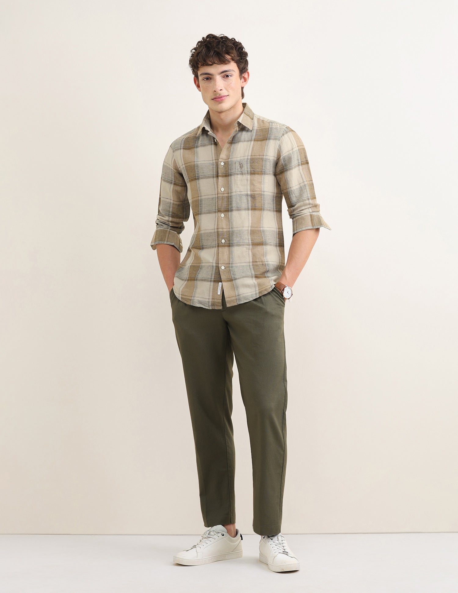 Sotogrande Regular Fit Shirt Brown - U.S. Polo Assn. India | Large