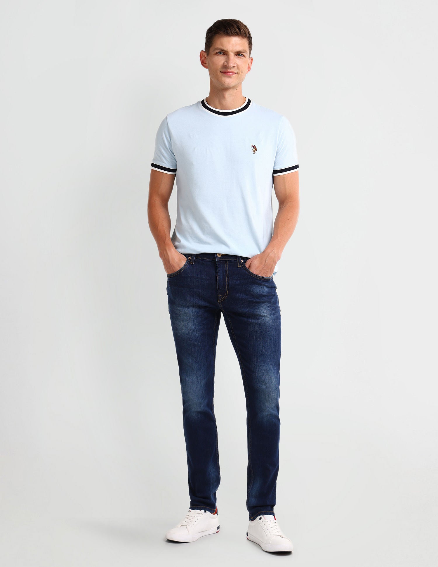 Brandon Slim Tapered Blue Jeans Blue - U.S. Polo Assn. India | Large