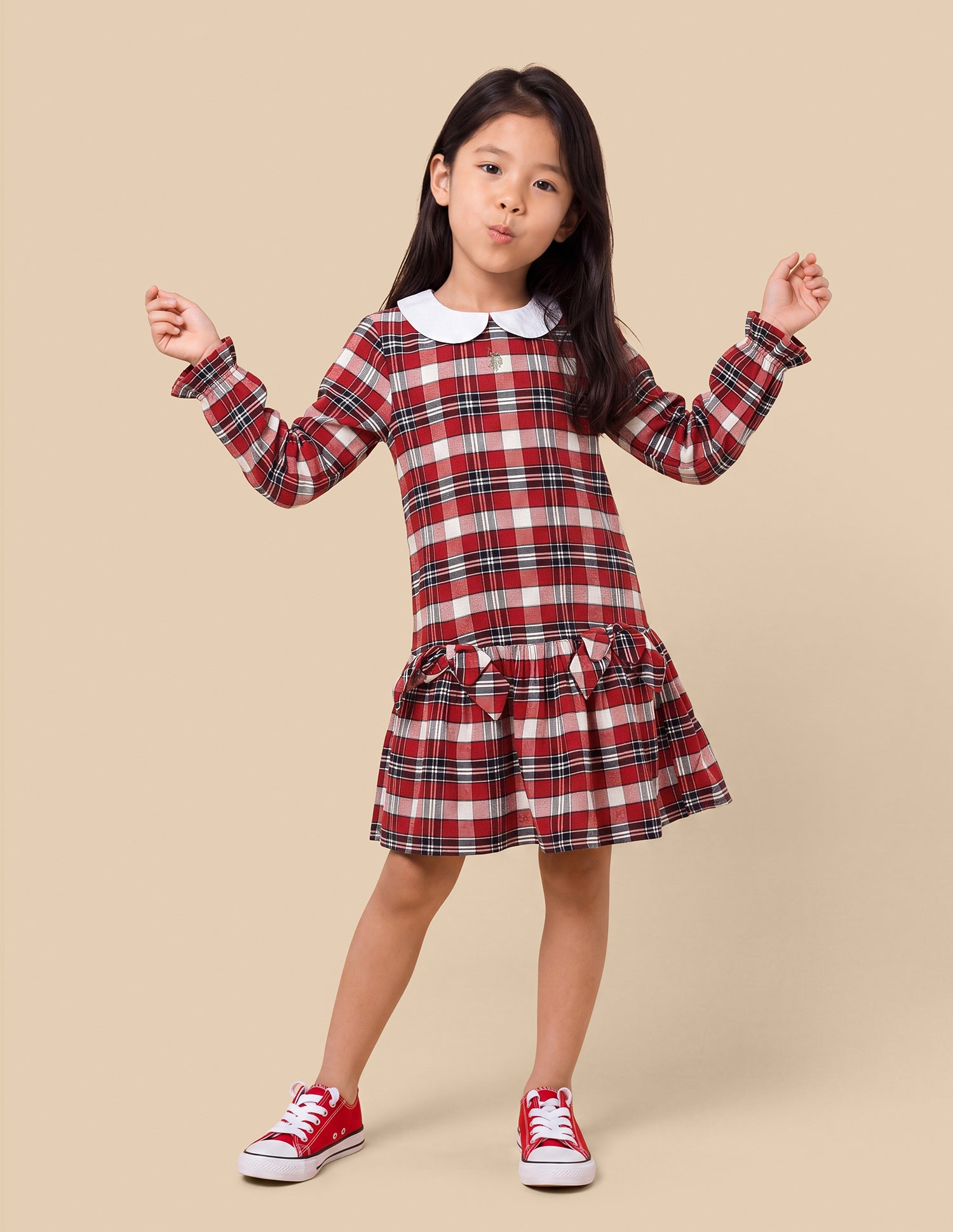 Checked Relaxed Fit Princess Line Dress Red - U.S. Polo Assn. India | Large