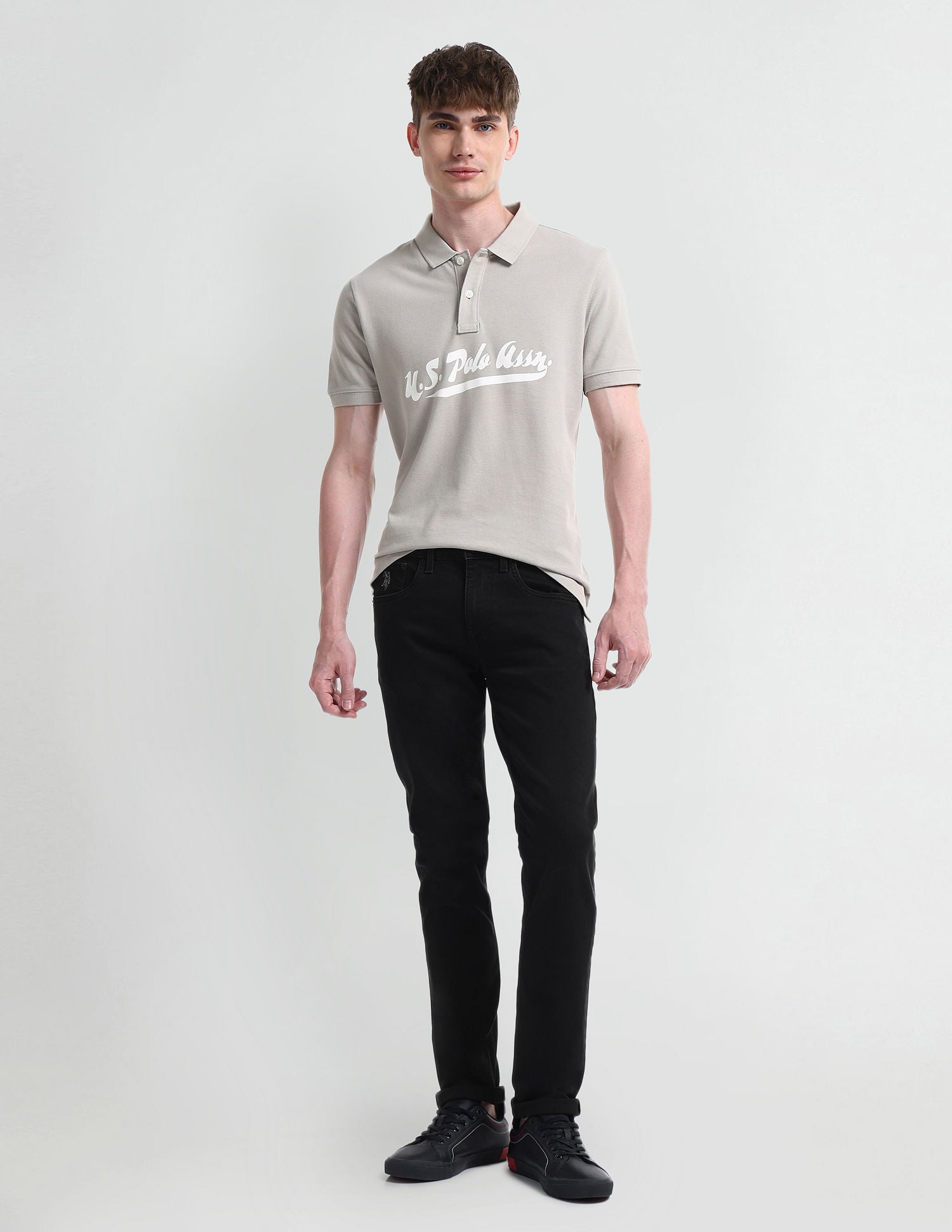 Regallo Skinny Fit Black Jeans Black - U.S. Polo Assn. India | Large