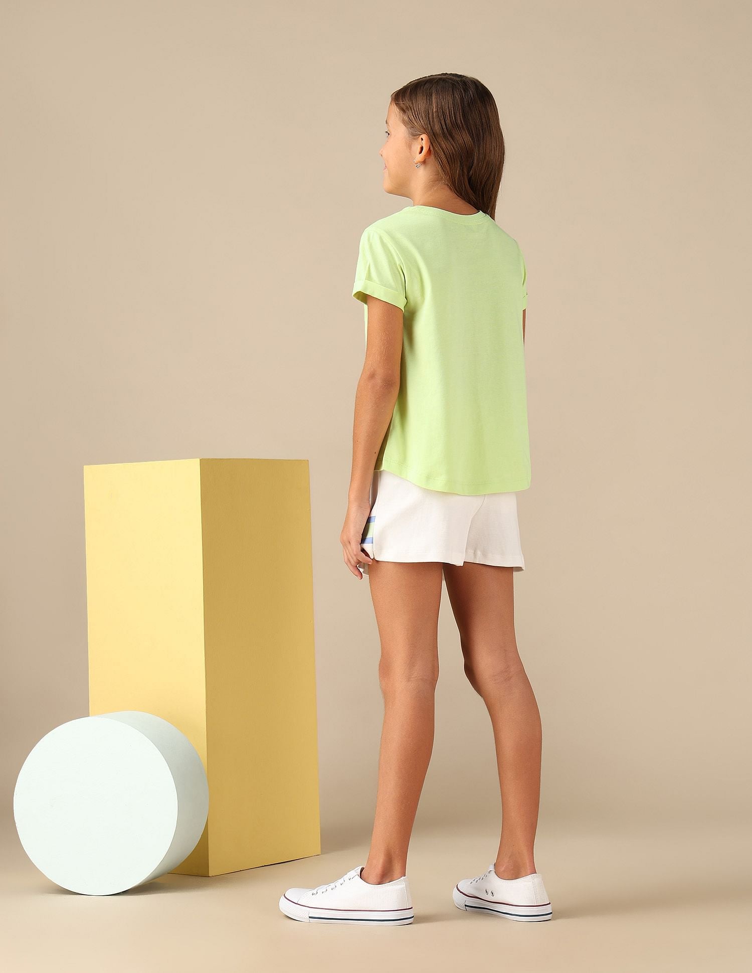 Girls Flock Print Relaxed Fit T-Shirt Yellow - U.S. POLO ASSN. | Large