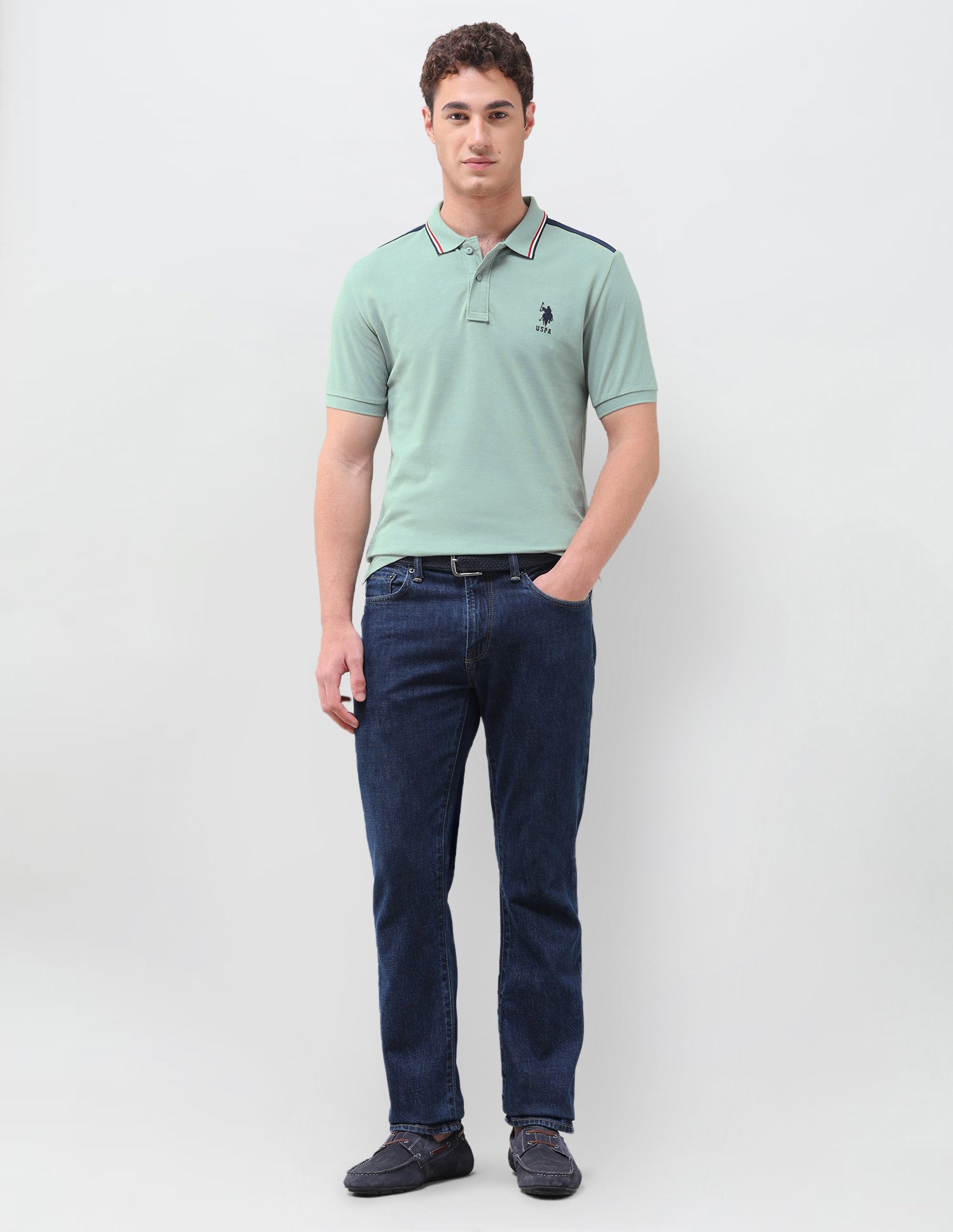Solid Regular Fit Polo Shirt Light Green - U.S. Polo Assn. India | Large