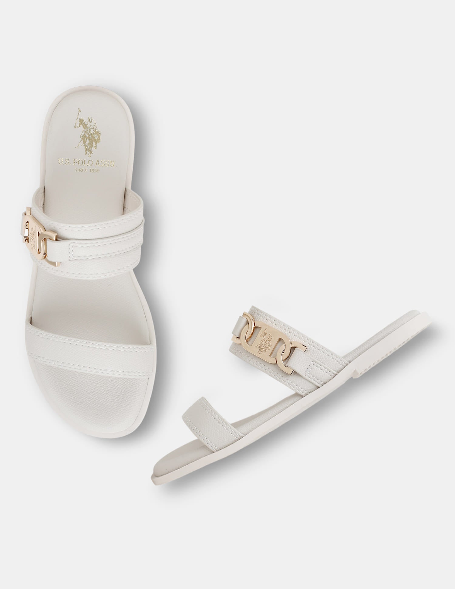 Women Lioris Open Toe Sandals Off White - U.S. Polo Assn. India | Large