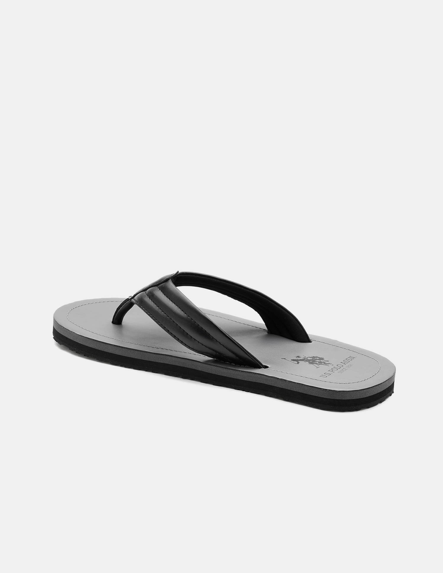 Men V-Strap Roy Flip Flops Black - U.S. Polo Assn. India | Large