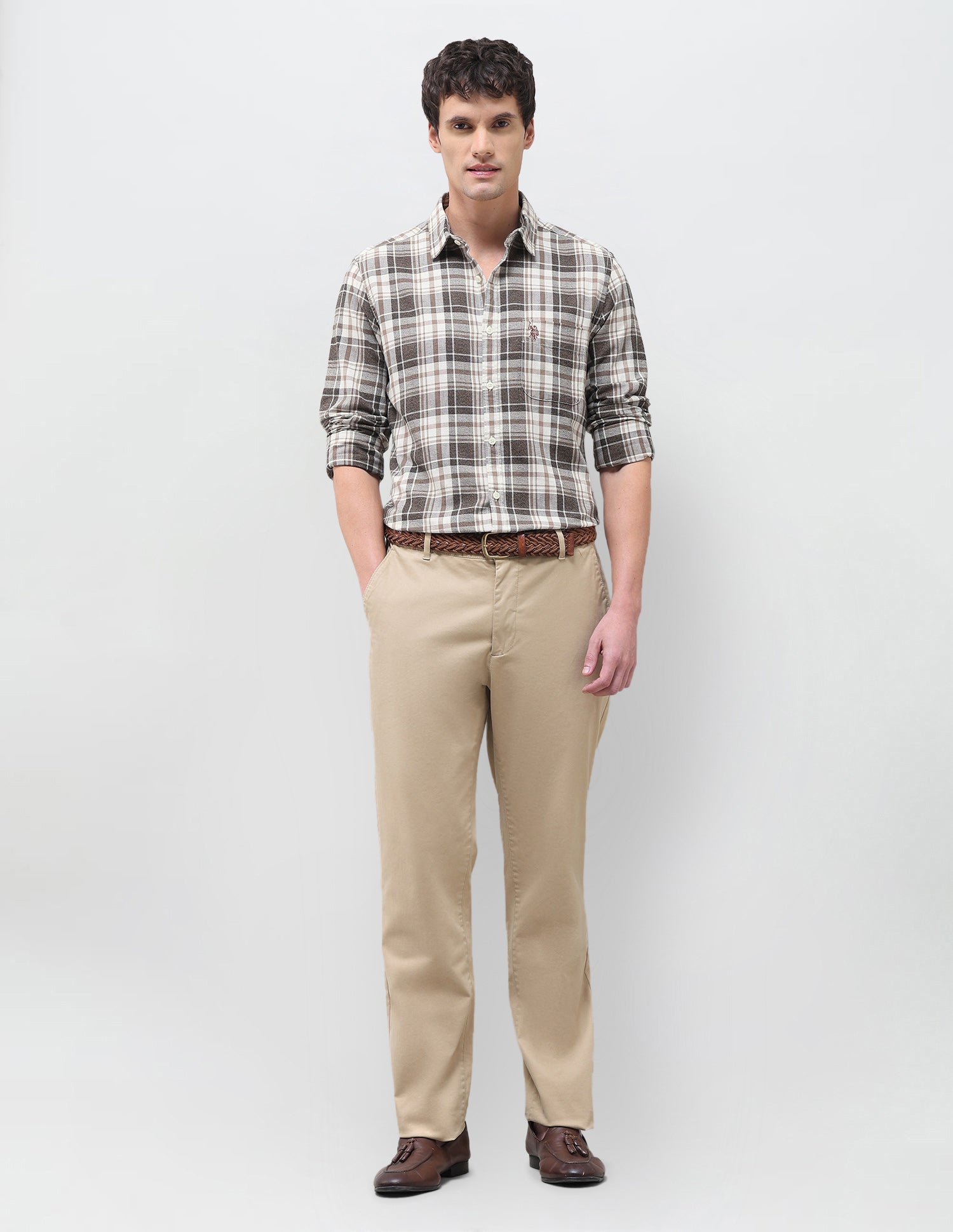 Plaid Checked Regular Fit Shirt Brown - U.S. Polo Assn. India | Large
