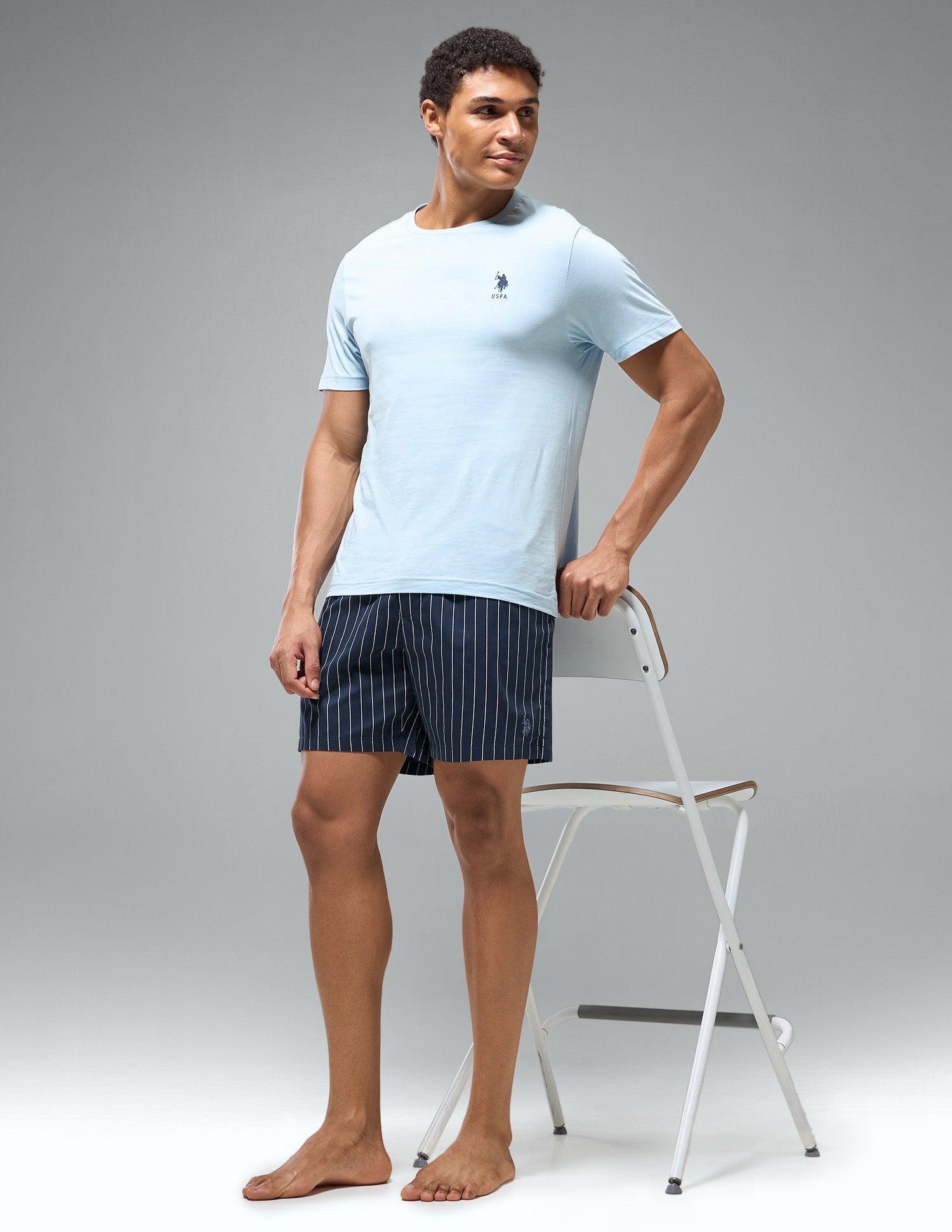 Printed Mid Rise OEX22 Boxer Shorts Navy - U.S. Polo Assn. India | Large