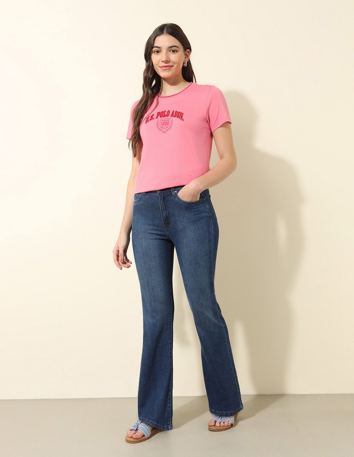 High Rise Bootcut Jeans Blue - U.S. Polo Assn. India | Large