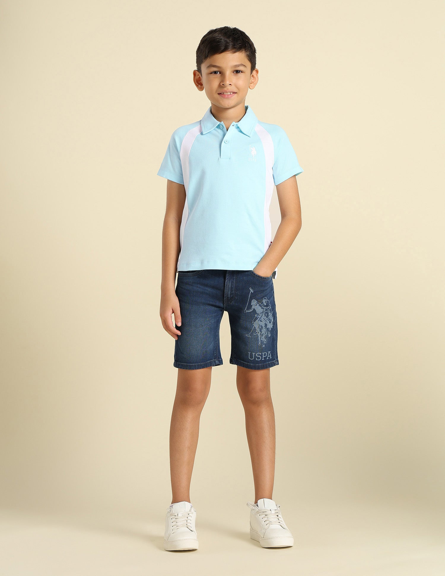Boys Colourblocked Regular Fit Polo Shirt Light Blue - U.S. POLO ASSN. | Large