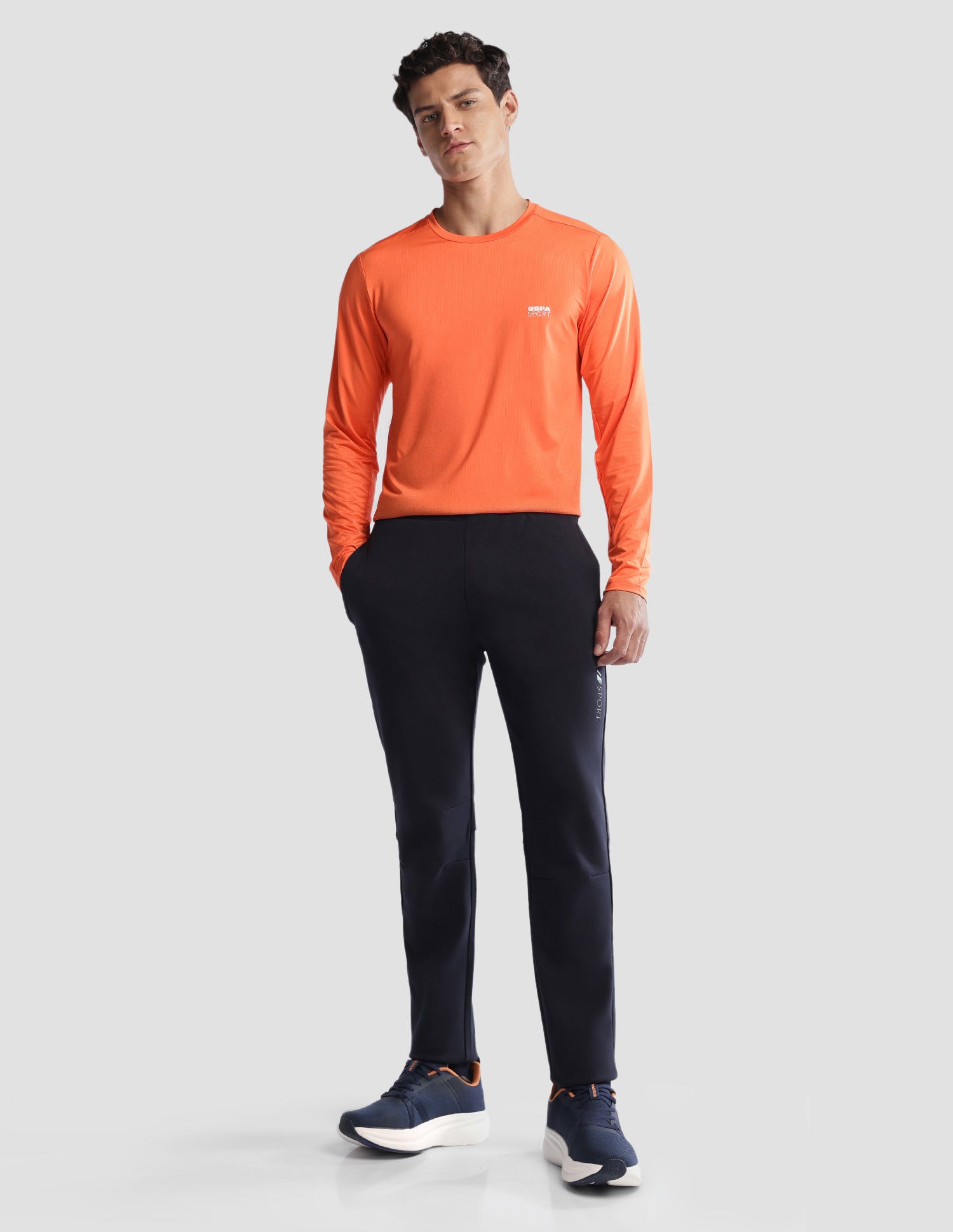 Solid Regular Fit Active T-Shirt Orange - U.S. Polo Assn. India | Large