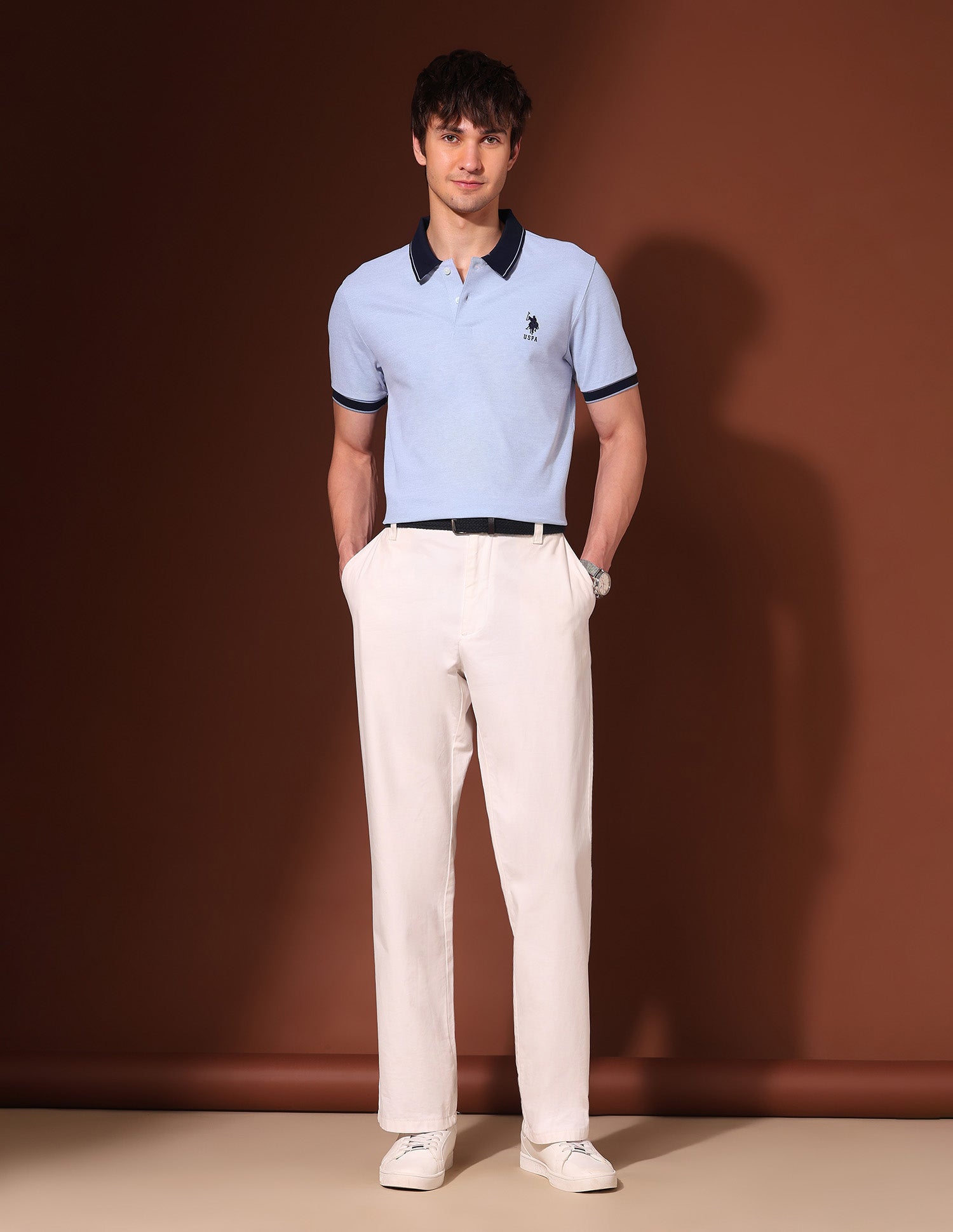 Pure Cotton Working Holiday Polo Shirt Light Blue - U.S. Polo Assn. India | Large