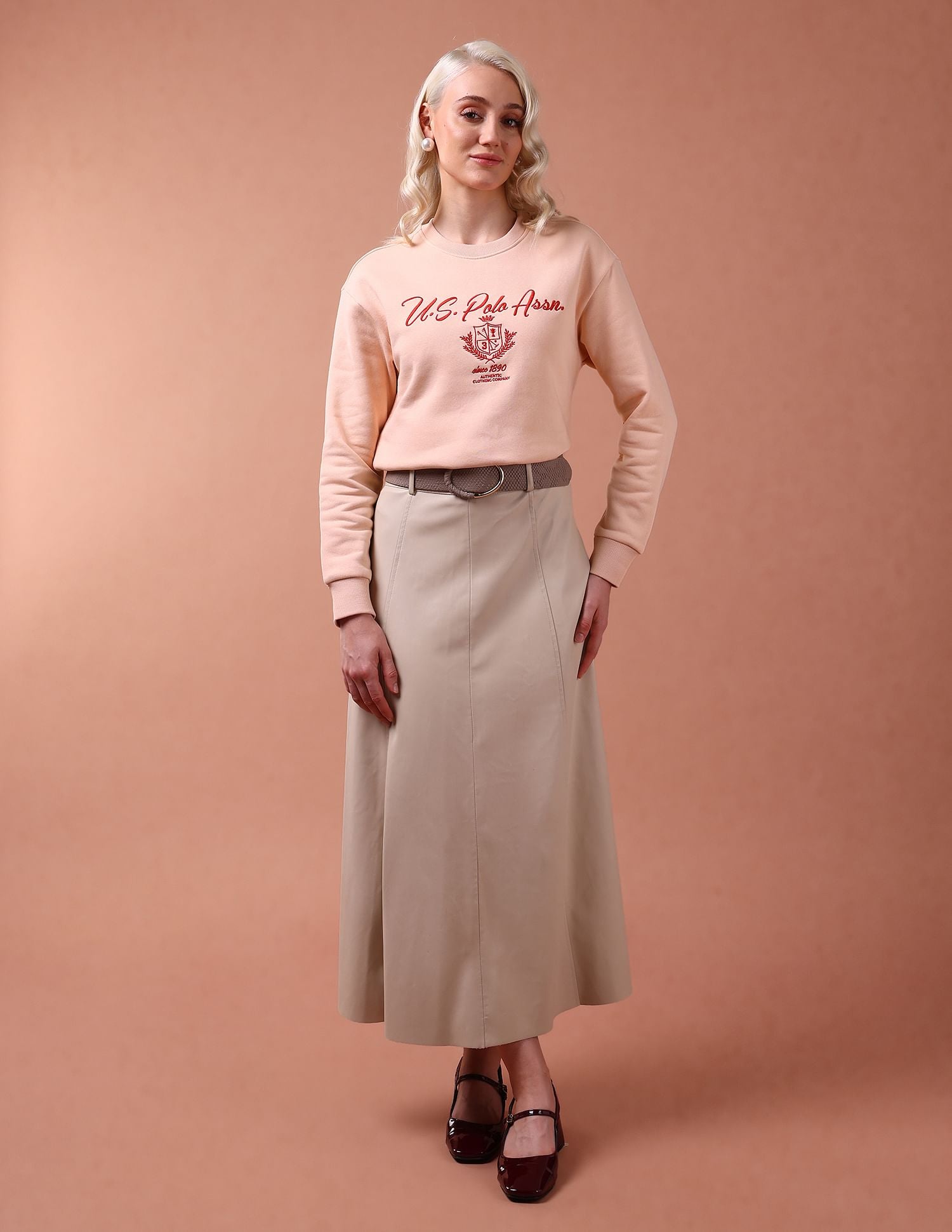 Regular Fit Embroidered Sweatshirt Pink - U.S. POLO ASSN. | Large