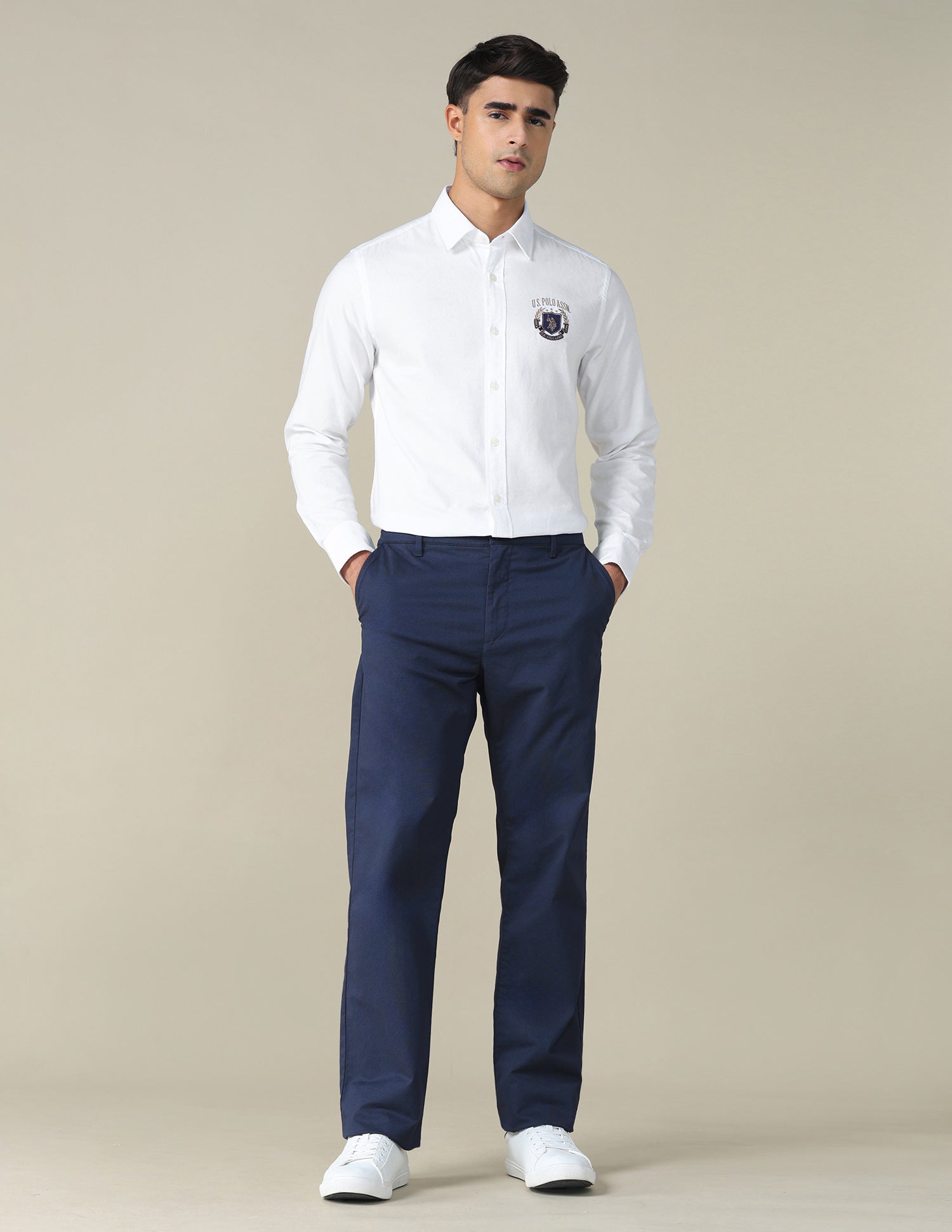 Oxford Tailored Fit Shirt White - U.S. POLO ASSN. | Large