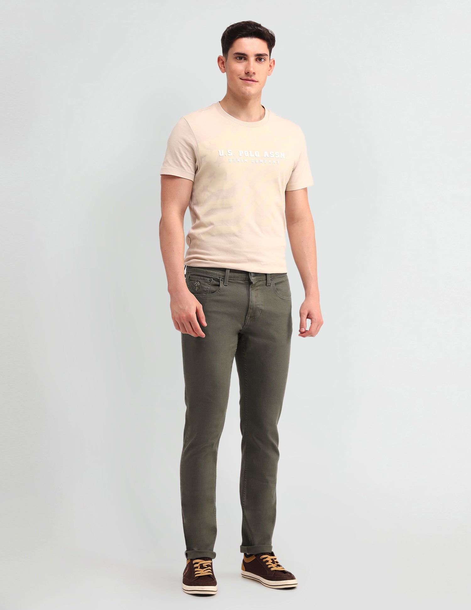Brandon Slim Tapered Fit Olive Jeans Olive - U.S. POLO ASSN. | Large
