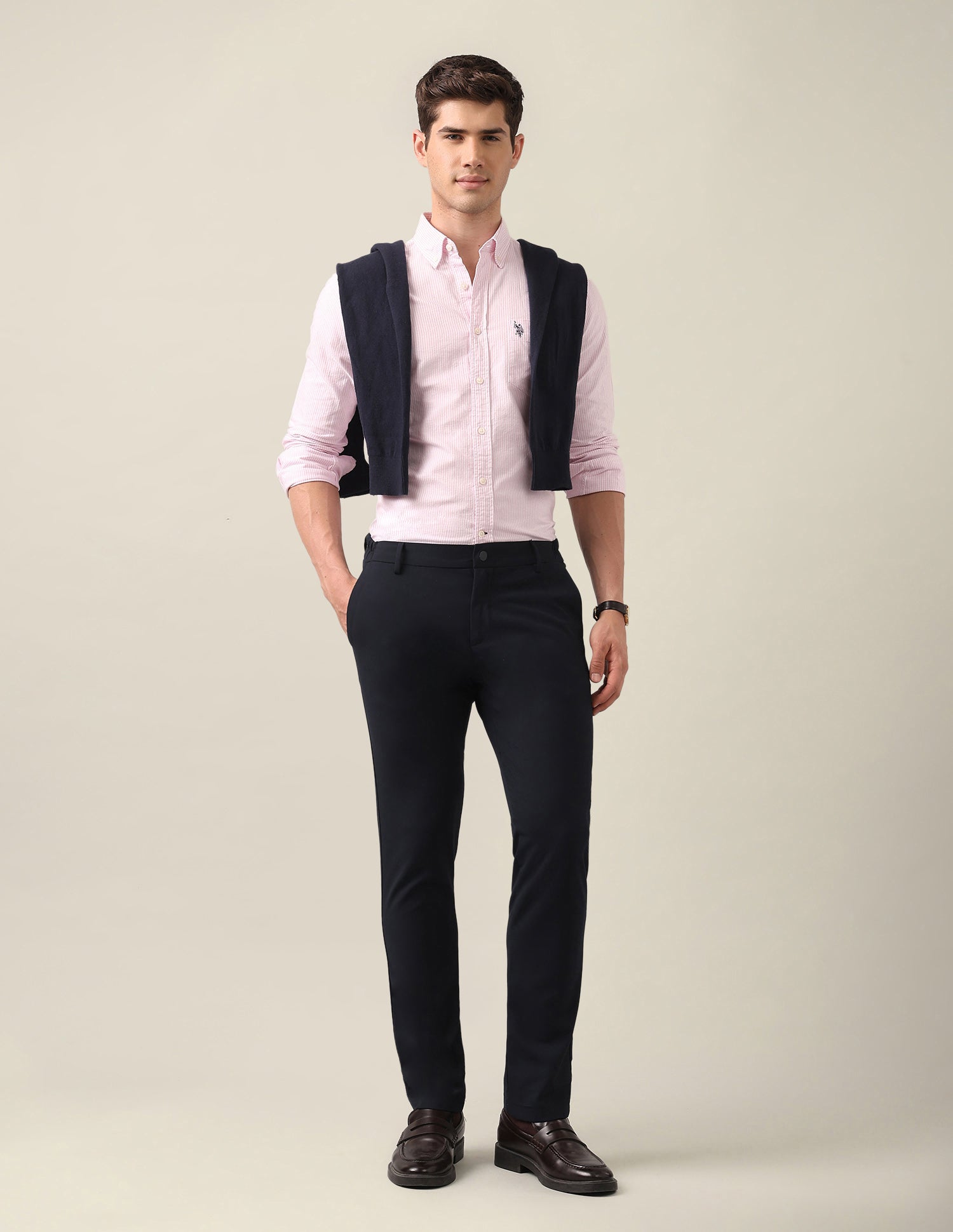 Pinstriped Oxford Shirt Pink - U.S. Polo Assn. India | Large