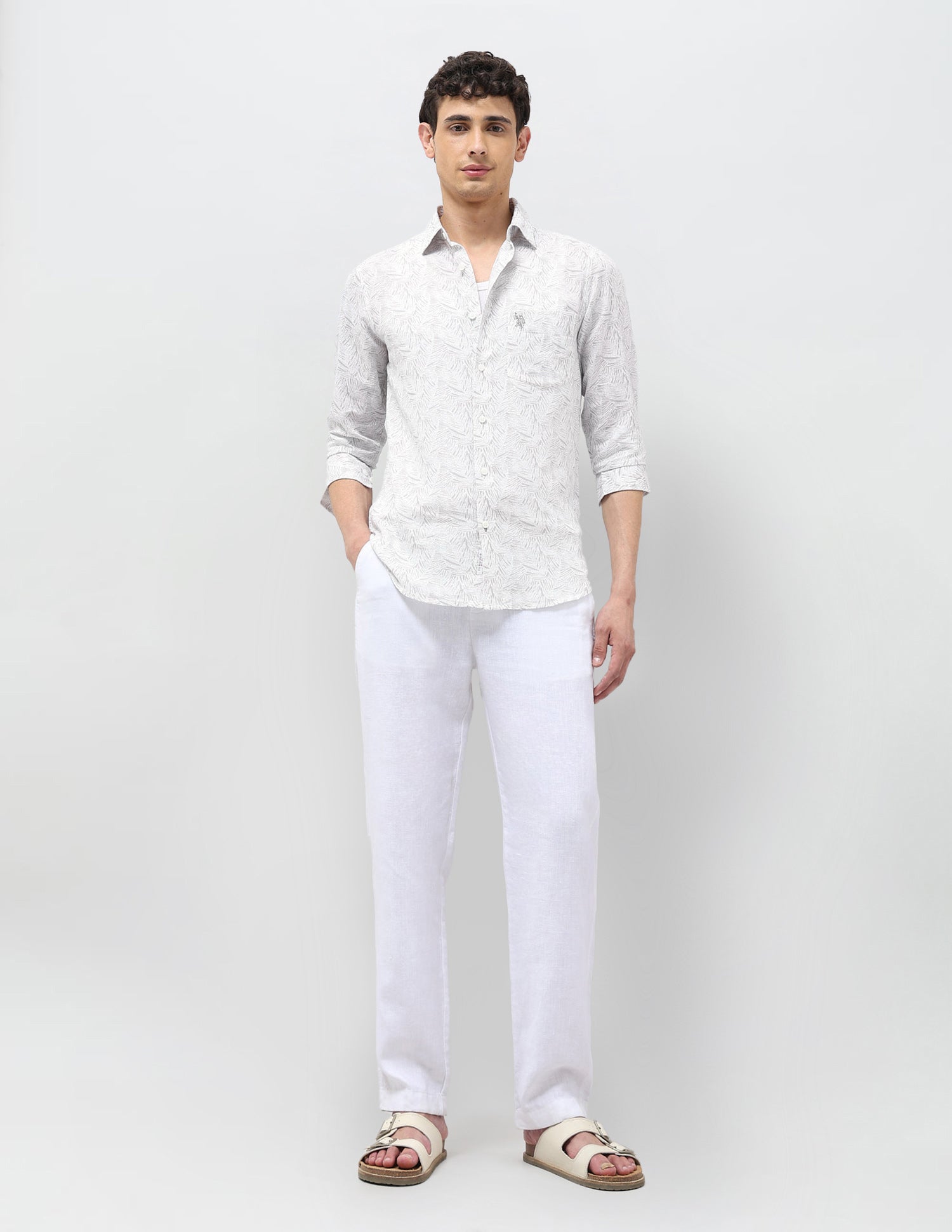 All Over Printed Tailored Fit Shirt Grey - U.S. POLO ASSN. | Large