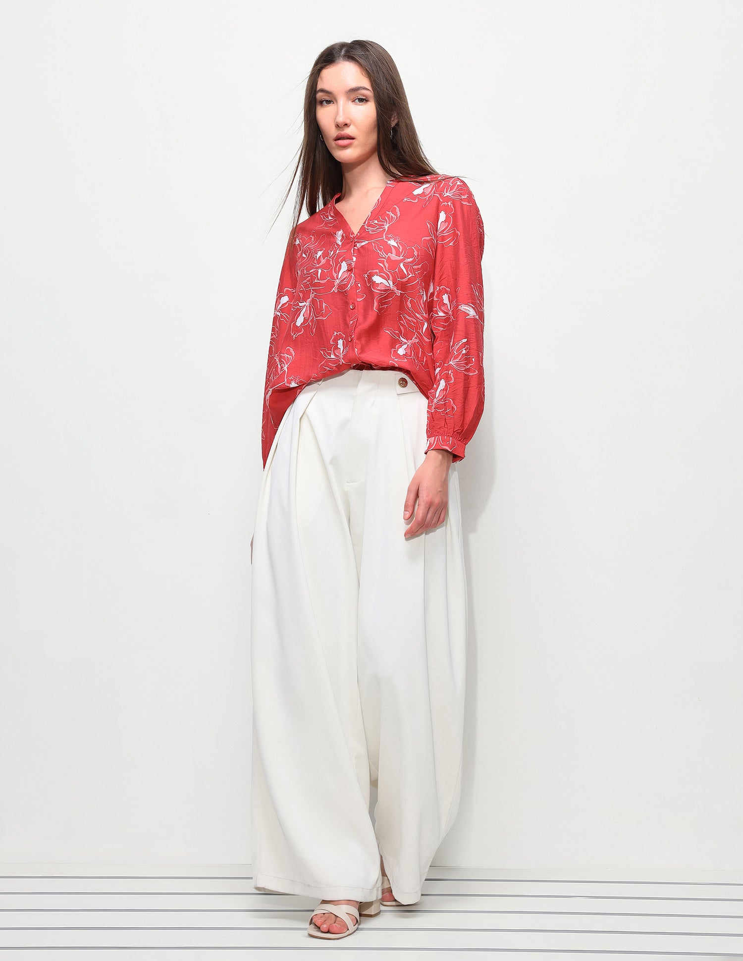 Floral Printed Relaxed Fit Top Red - U.S. Polo Assn. India | Large