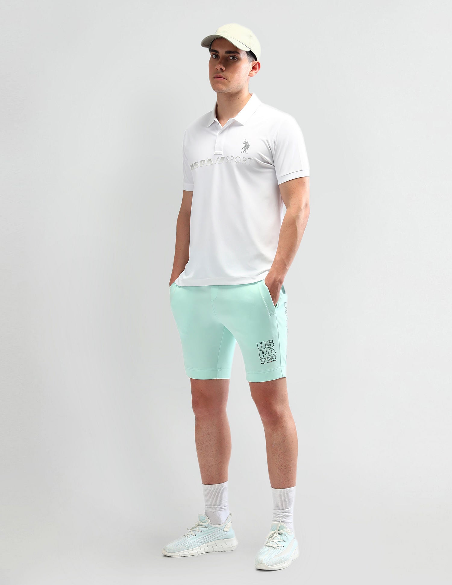 Slim Fit Solid Polo Shirt White - U.S. Polo Assn. India | Large
