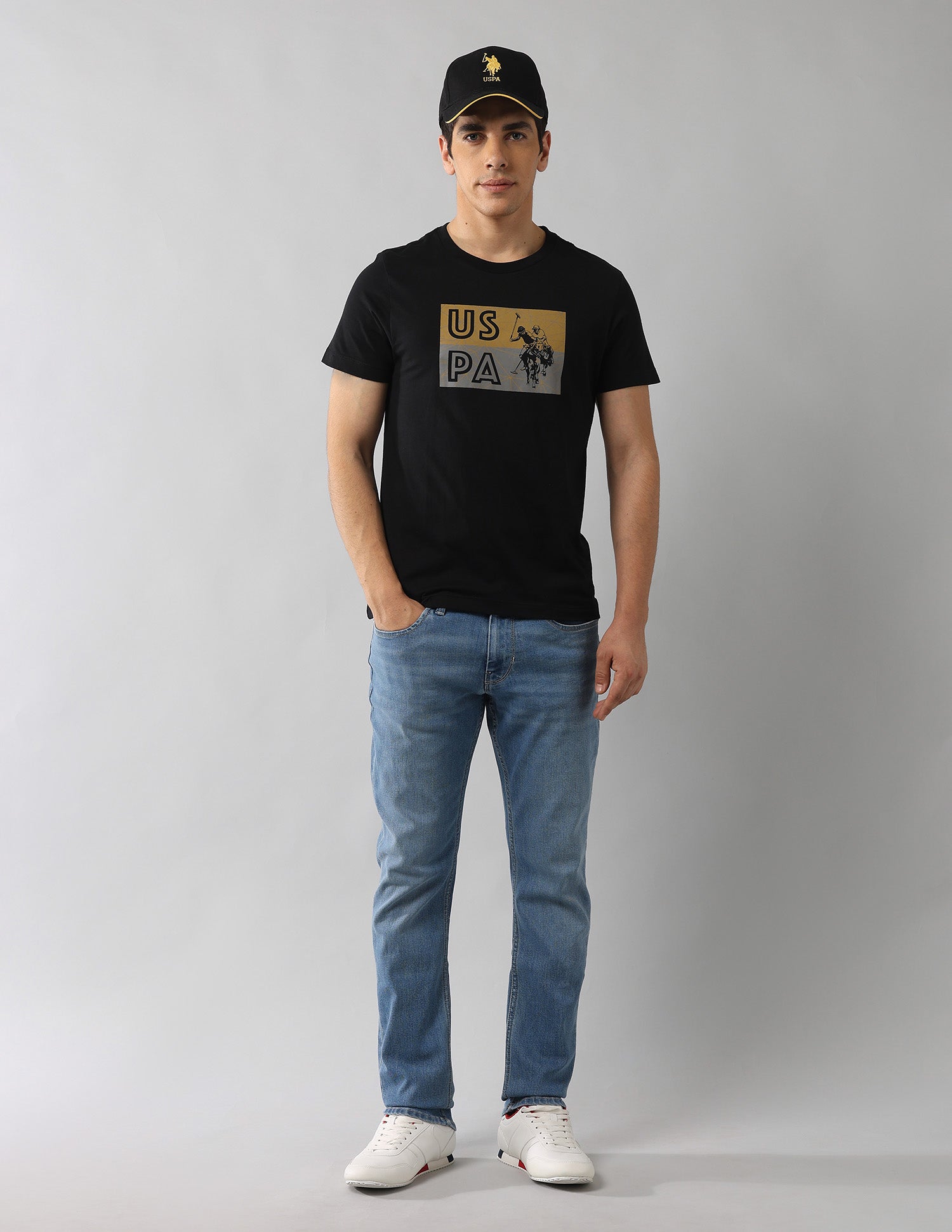 Brand Printed Muscle Fit T-Shirt Black - U.S. POLO ASSN. | Large