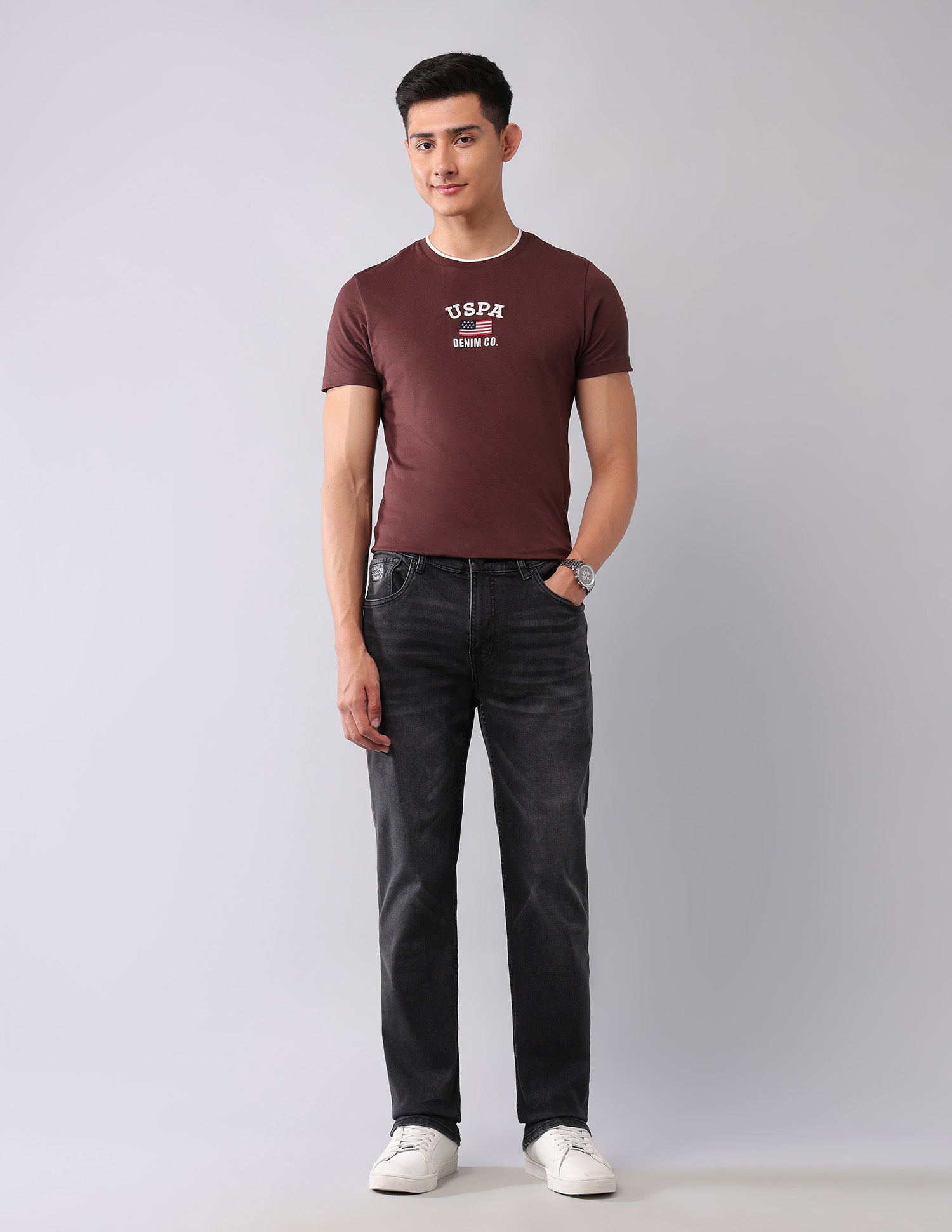 Harold Slim Straight Fit Black Jeans Black - U.S. Polo Assn. India | Large