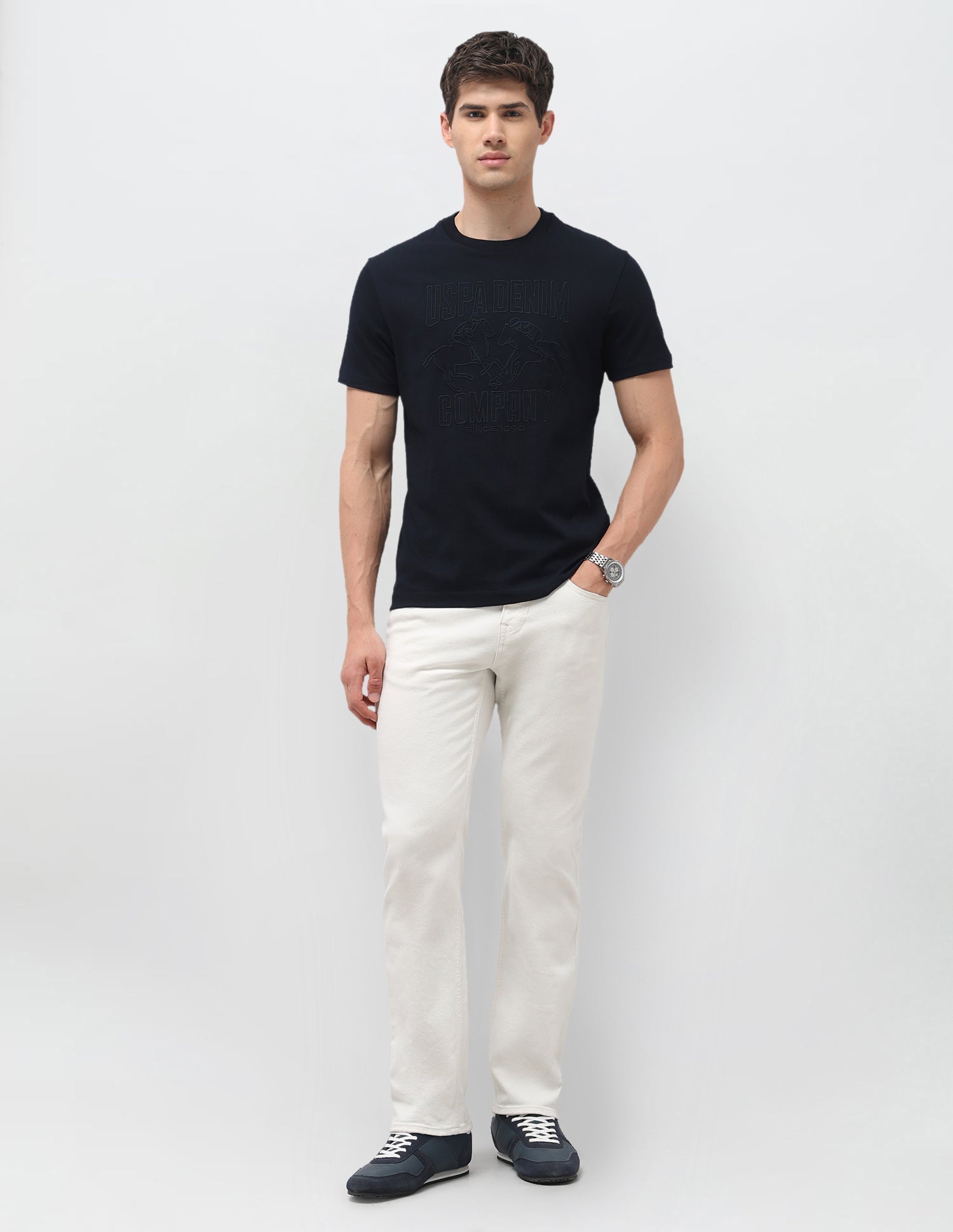 Brand Embroidered Slim Fit T-Shirt Navy - U.S. Polo Assn. India | Large