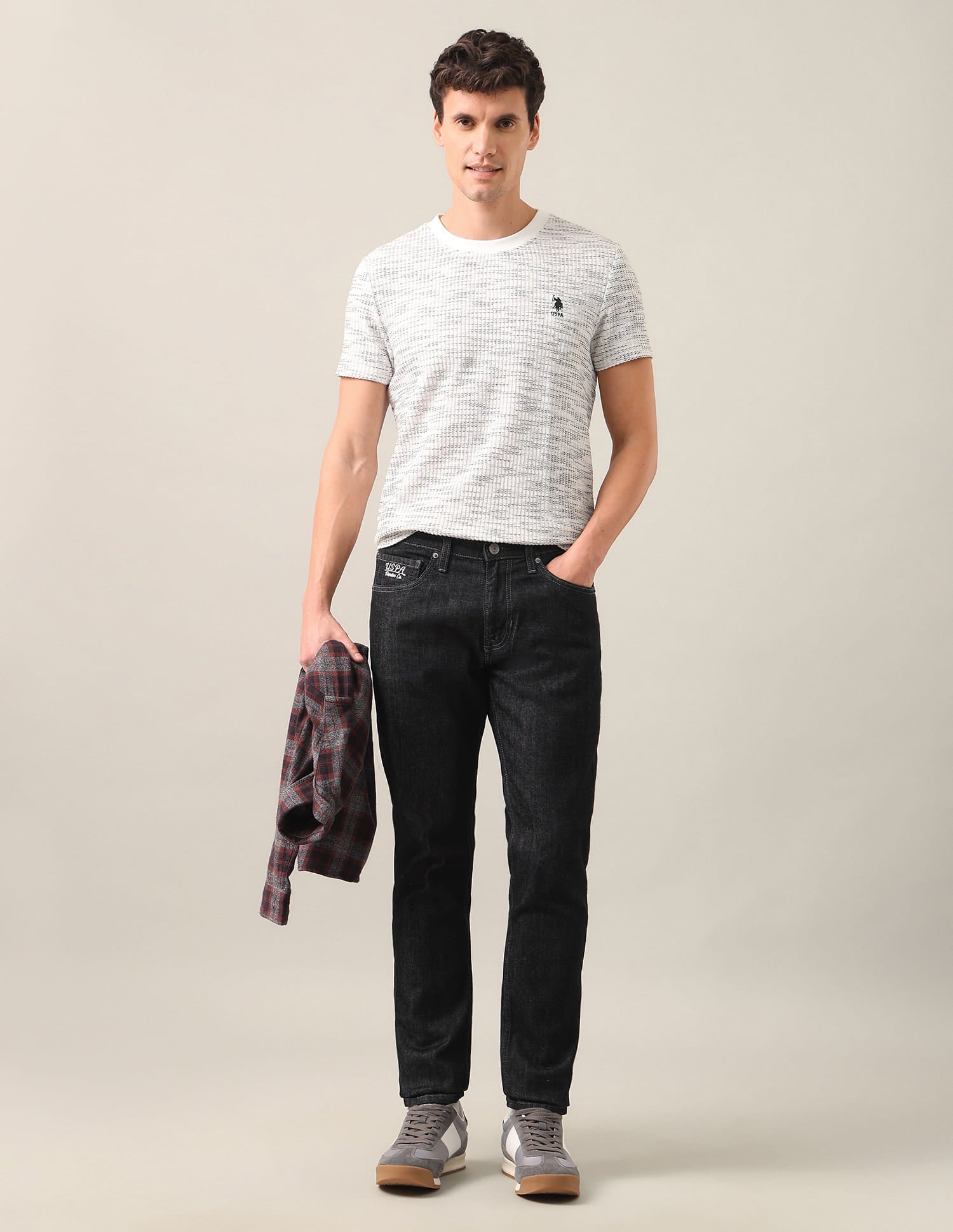 Brandon Slim-Tapered Fit Grey Jeans Grey - U.S. Polo Assn. India | Large