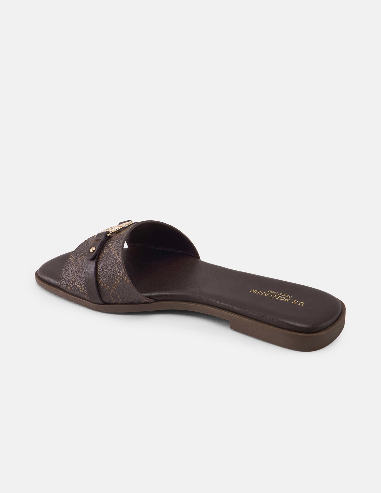Adara Monogram Sandals Dark Brown - U.S. Polo Assn. India | Large