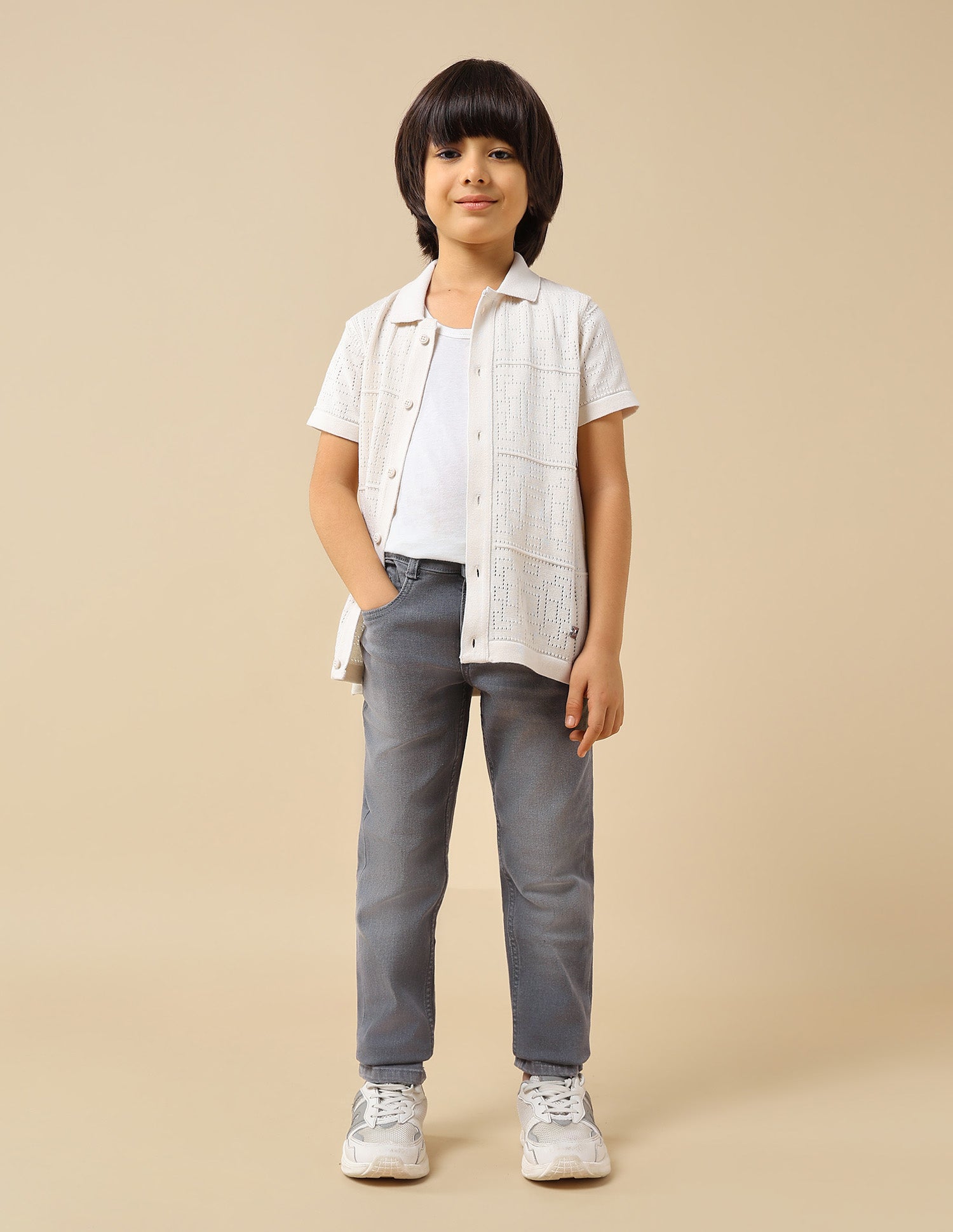 Boys Slim Fit Whiskered Jeans Grey - U.S. POLO ASSN. | Large