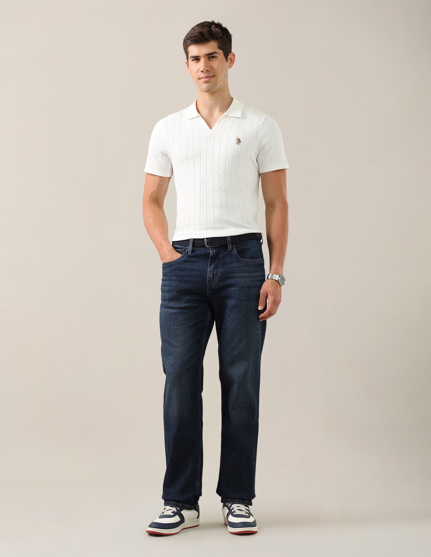 Shawn Relaxed Fit Blue Jeans Dark Blue - U.S. Polo Assn. India | Large