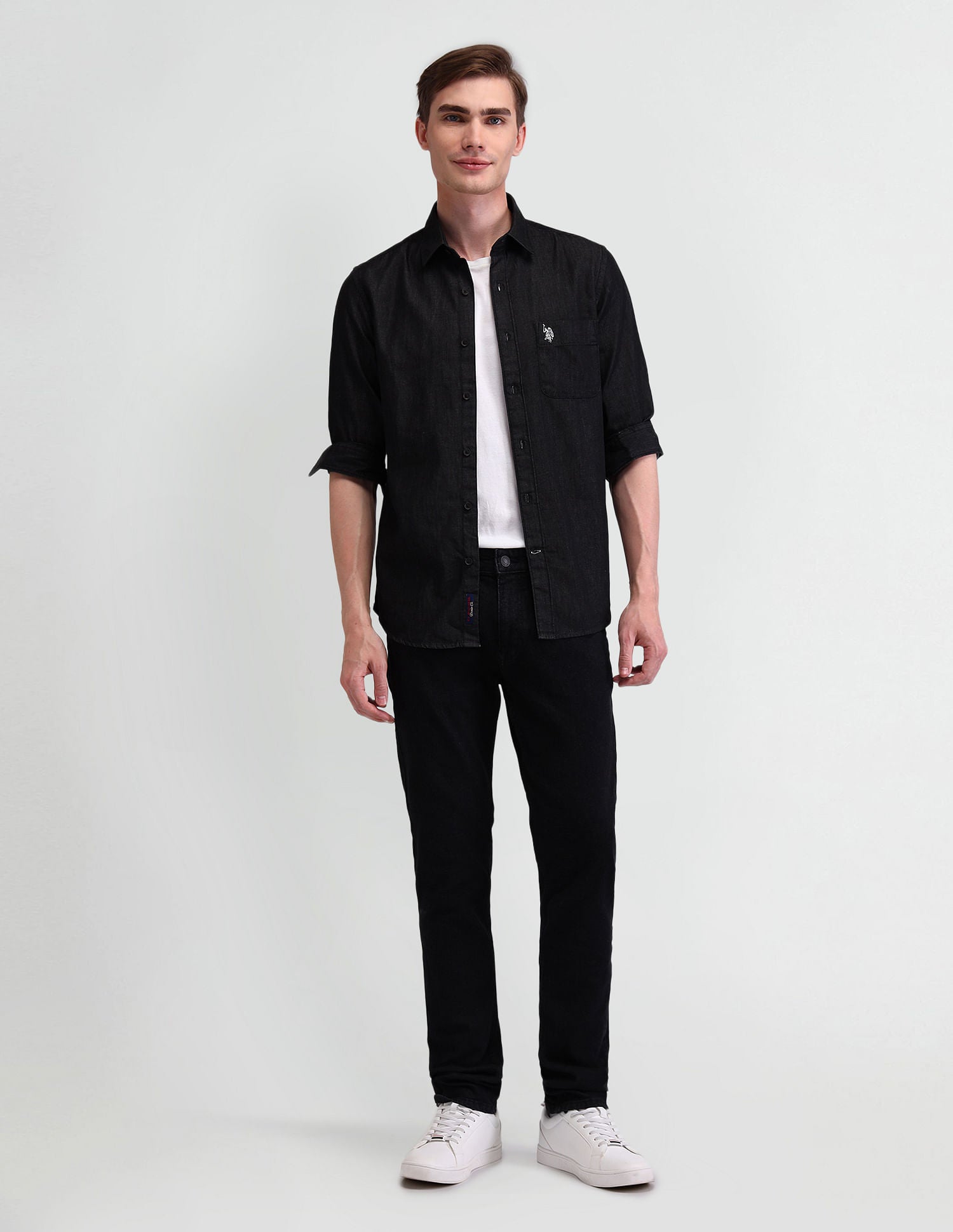 Brandon Slim Tapered Black Jeans Black - U.S. Polo Assn. India | Large