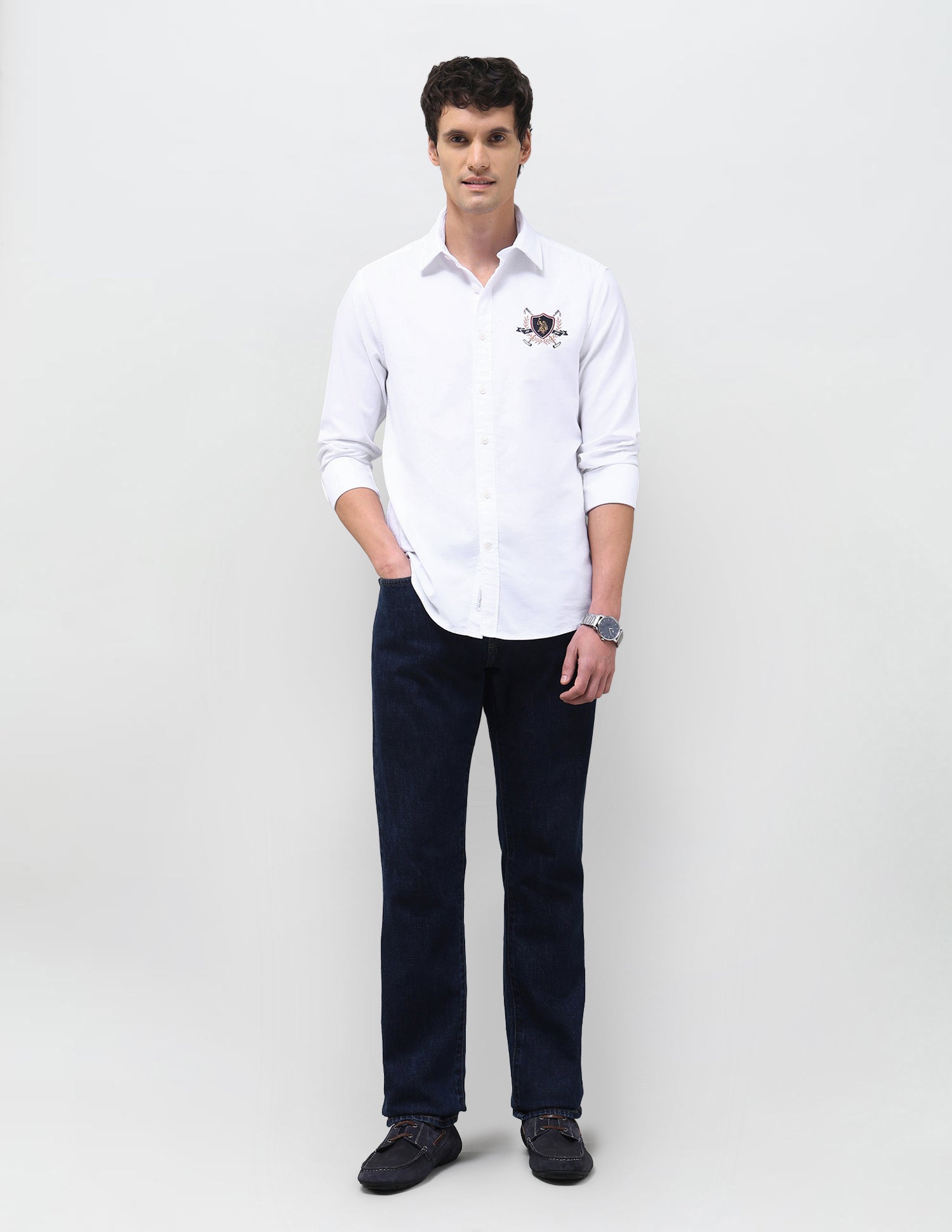 Oxford Tailored Fit Shirt White - U.S. Polo Assn. India | Large
