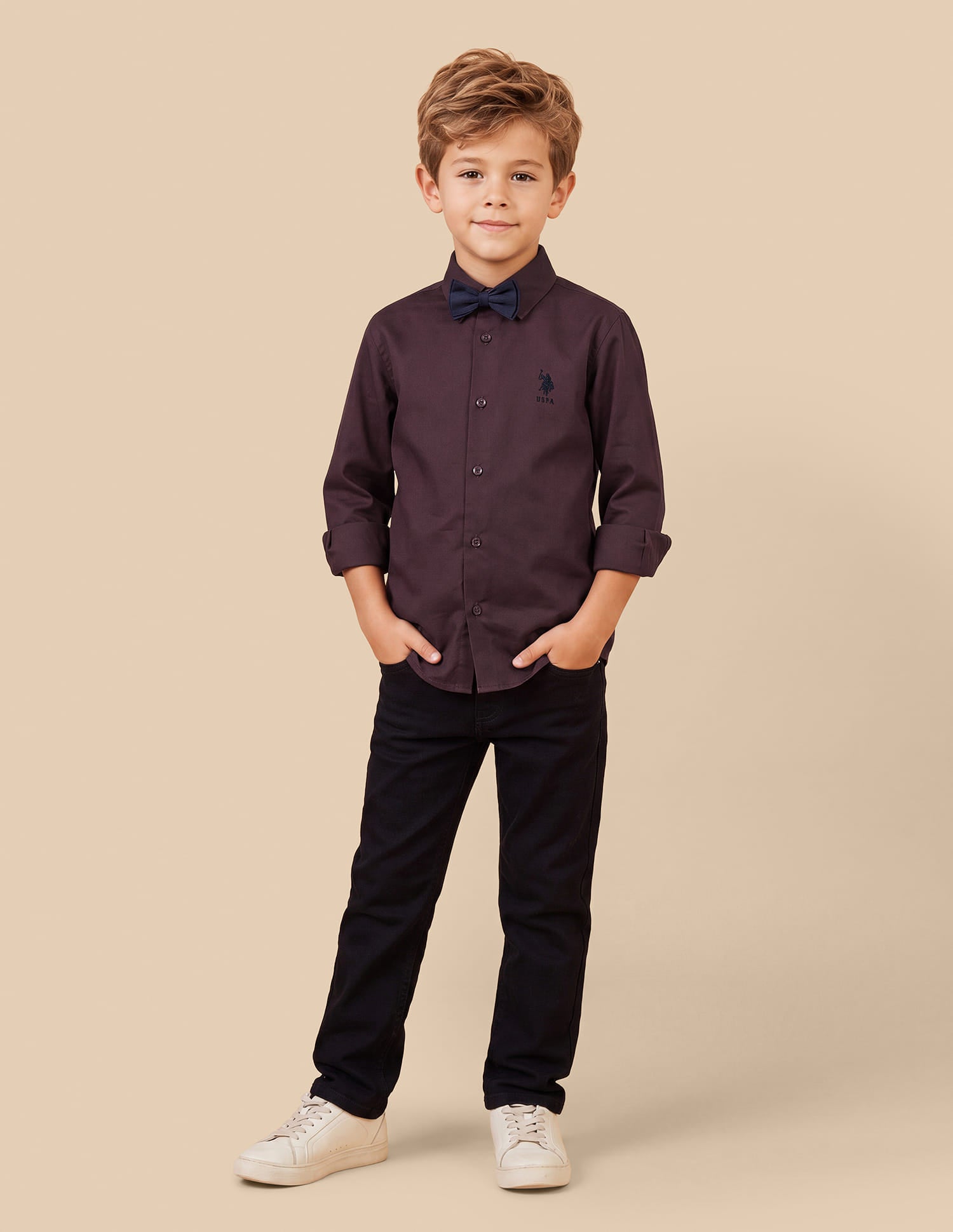 Satin Regular Fit Shirt Purple - U.S. Polo Assn. India | Large