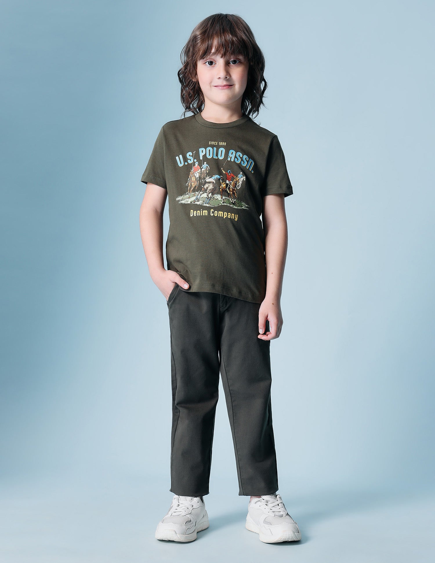 Boys Brand Printed Regular Fit T-Shirt Navy - U.S. POLO ASSN. | Large