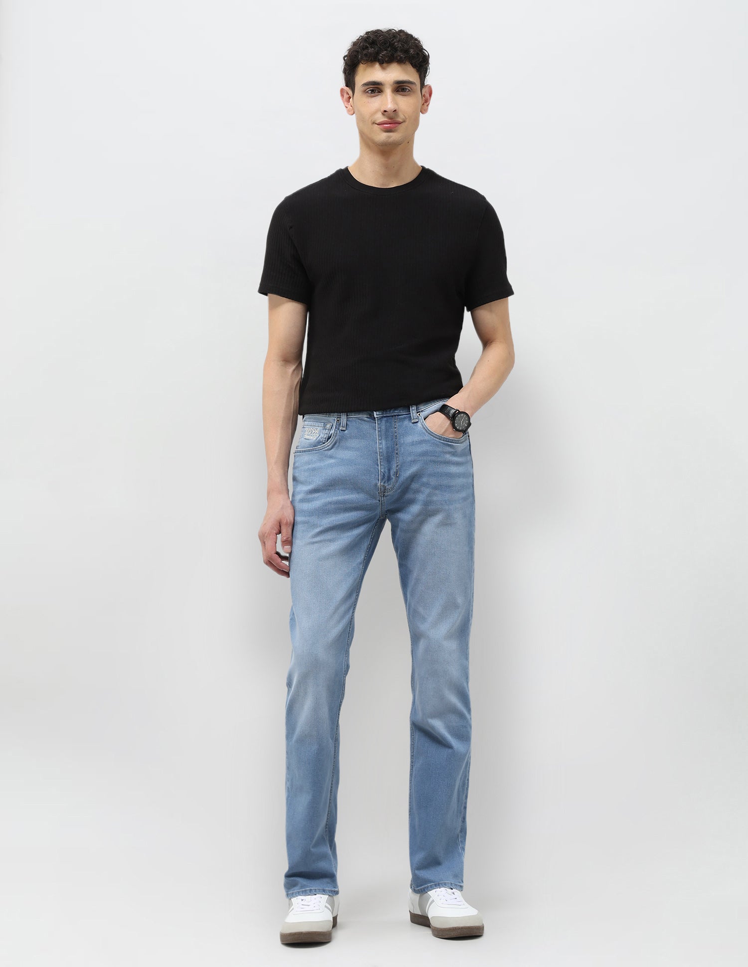 Harold Slim Straight Fit Blue Jeans Light Indigo - U.S. POLO ASSN. | Large