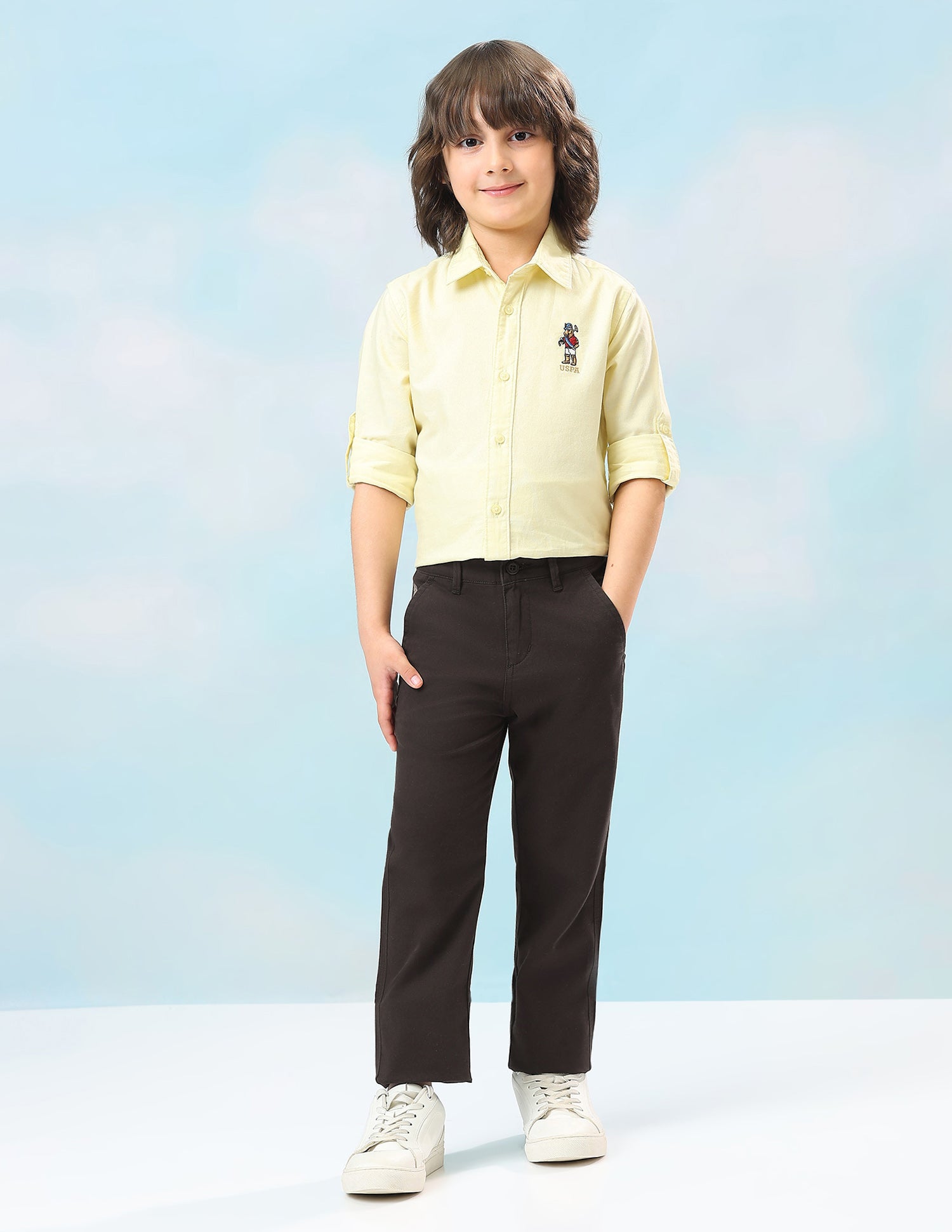 Mid Rise Twill Trousers Dark Brown - U.S. Polo Assn. India | Large