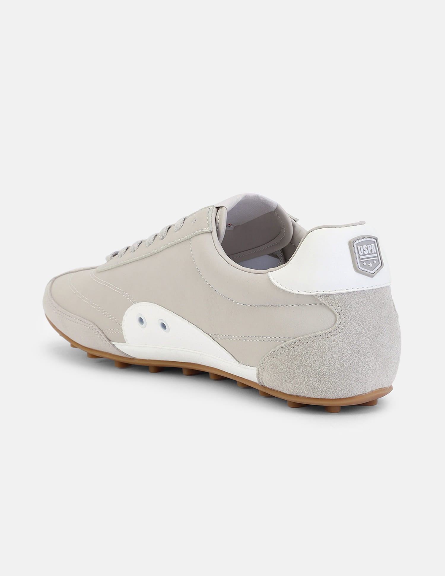Round Toe Suede Turf Sneakers Light Beige - U.S. Polo Assn. India | Large